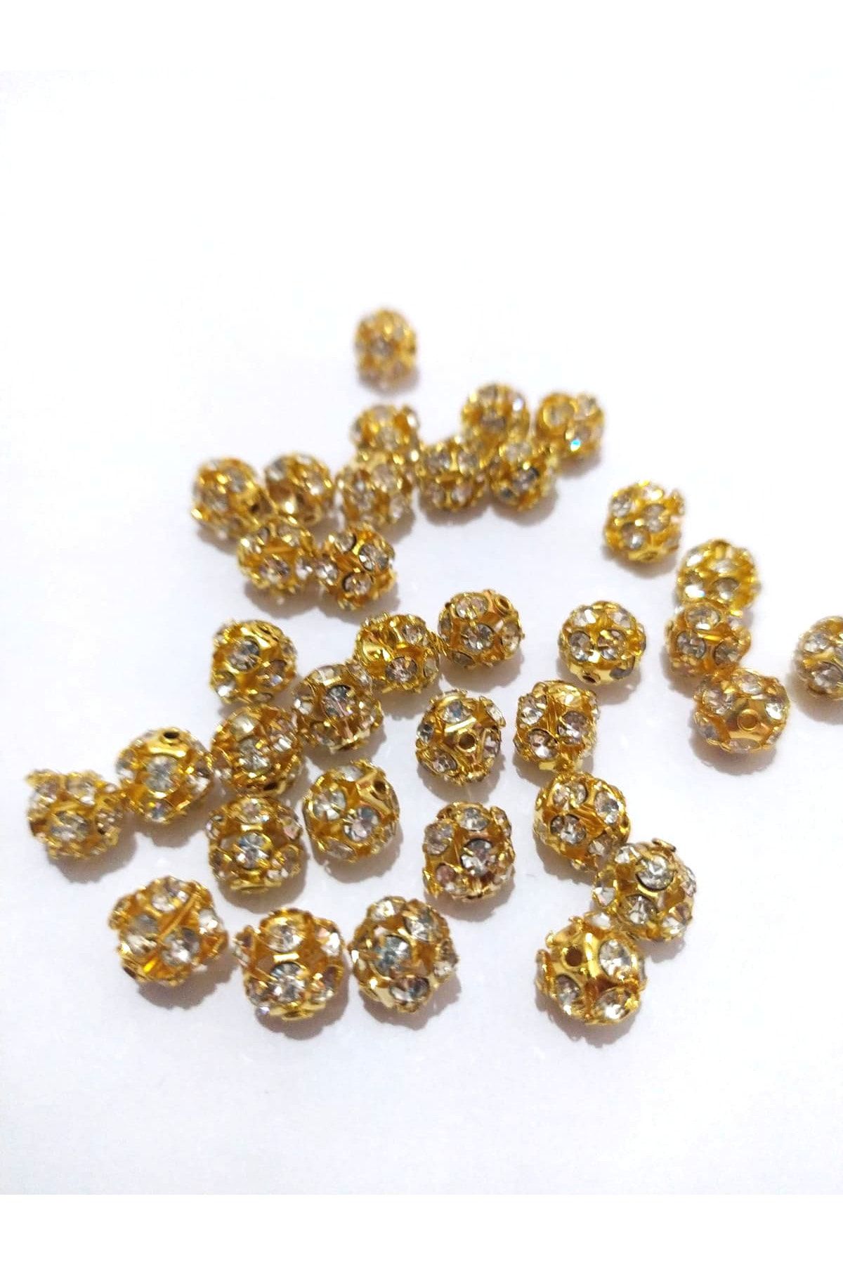 inSade Concept - Takı Yapımı Için 10 Adet Gold Zirkon Taşlı Bereket Şans Kolye Bileklik Halhal Ucu