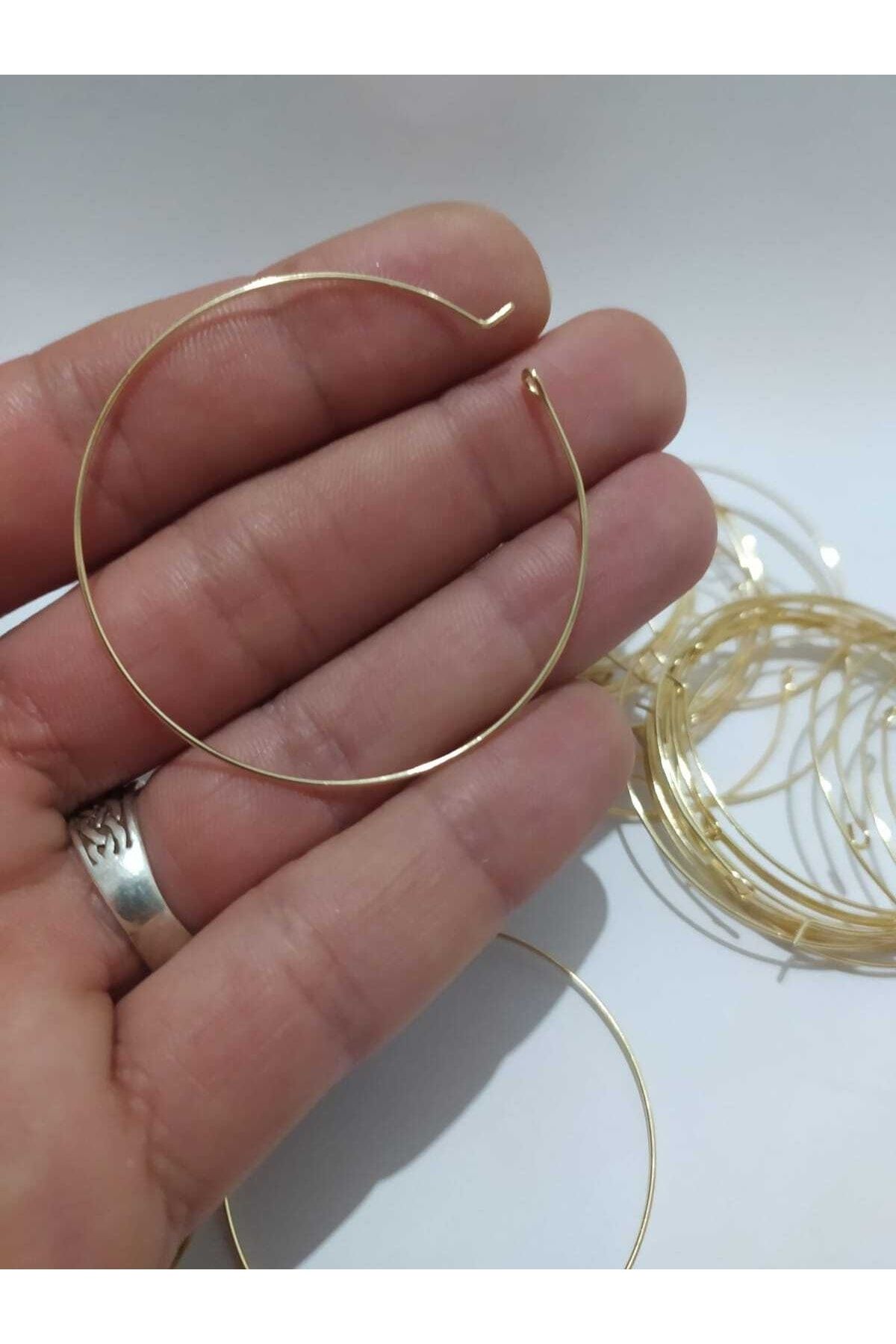 inSade Concept - Takı Yapımı Için Gold Renk Küpe Halkası 10 Adet