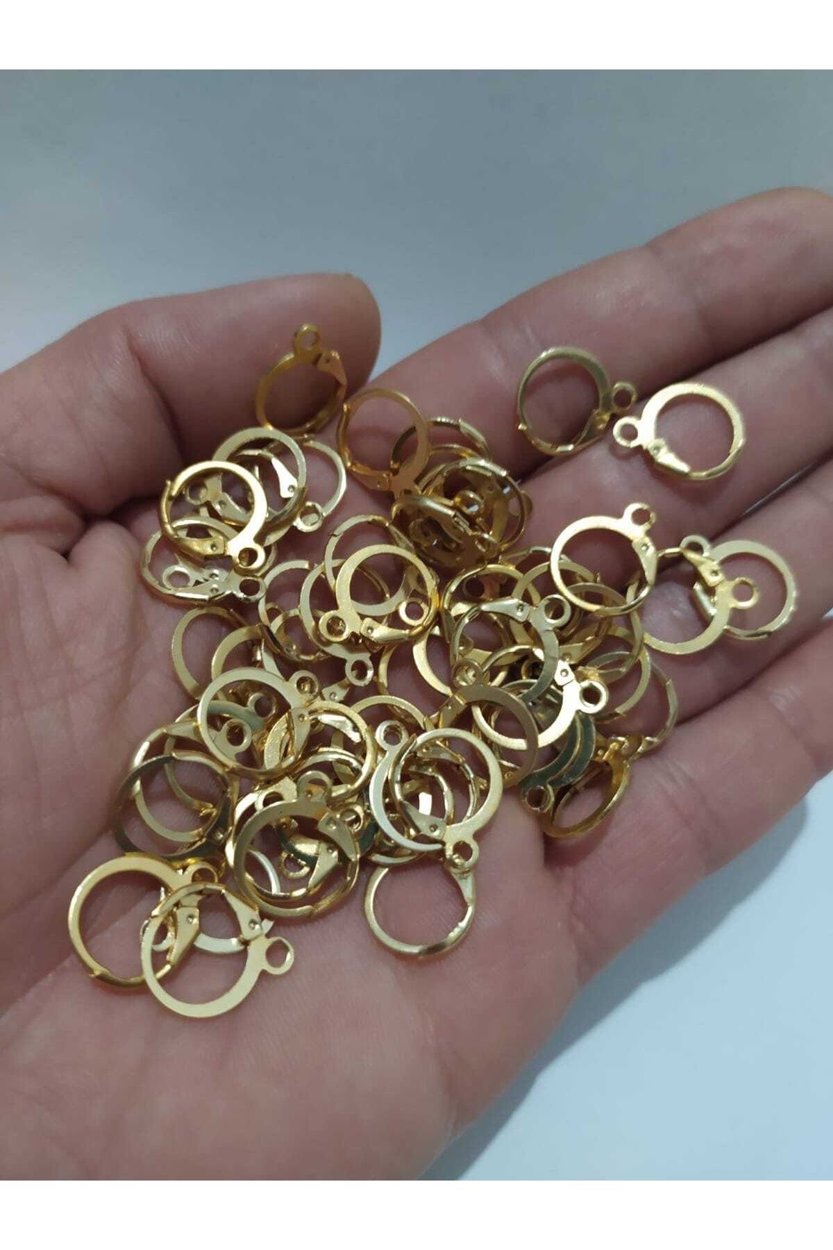 inSade Concept - Takı Yapımı Için Gold Renk Küpe Klipsi Kancası 10 Adet