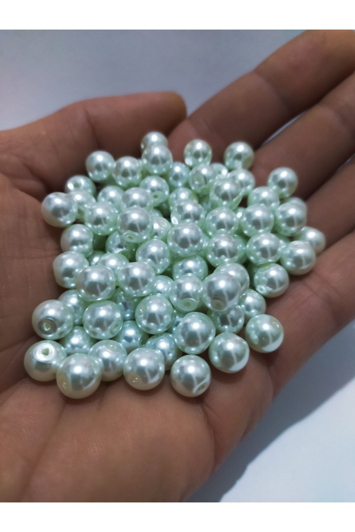 inSade Concept - Takı Yapımı Için Aaa Kalite Beyaz Renkli Delikli Inci Boncuk 6mm 50 Adet