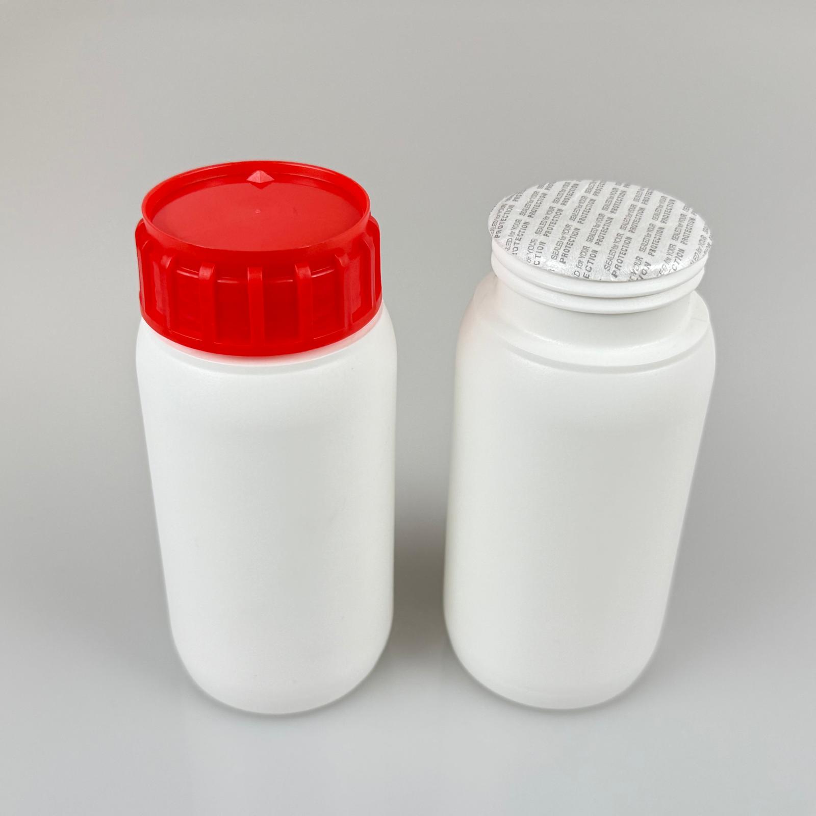 0,25 Lt Zirai İlaç Bidonu Beyaz + Kırmızı Alüminyum Folyolu İndiksiyon Conta Sk50 Kapak + Kendinden Yapışkanlı Köpük Contalı - 250 Cc Pe Polietilen Tarım Bidon