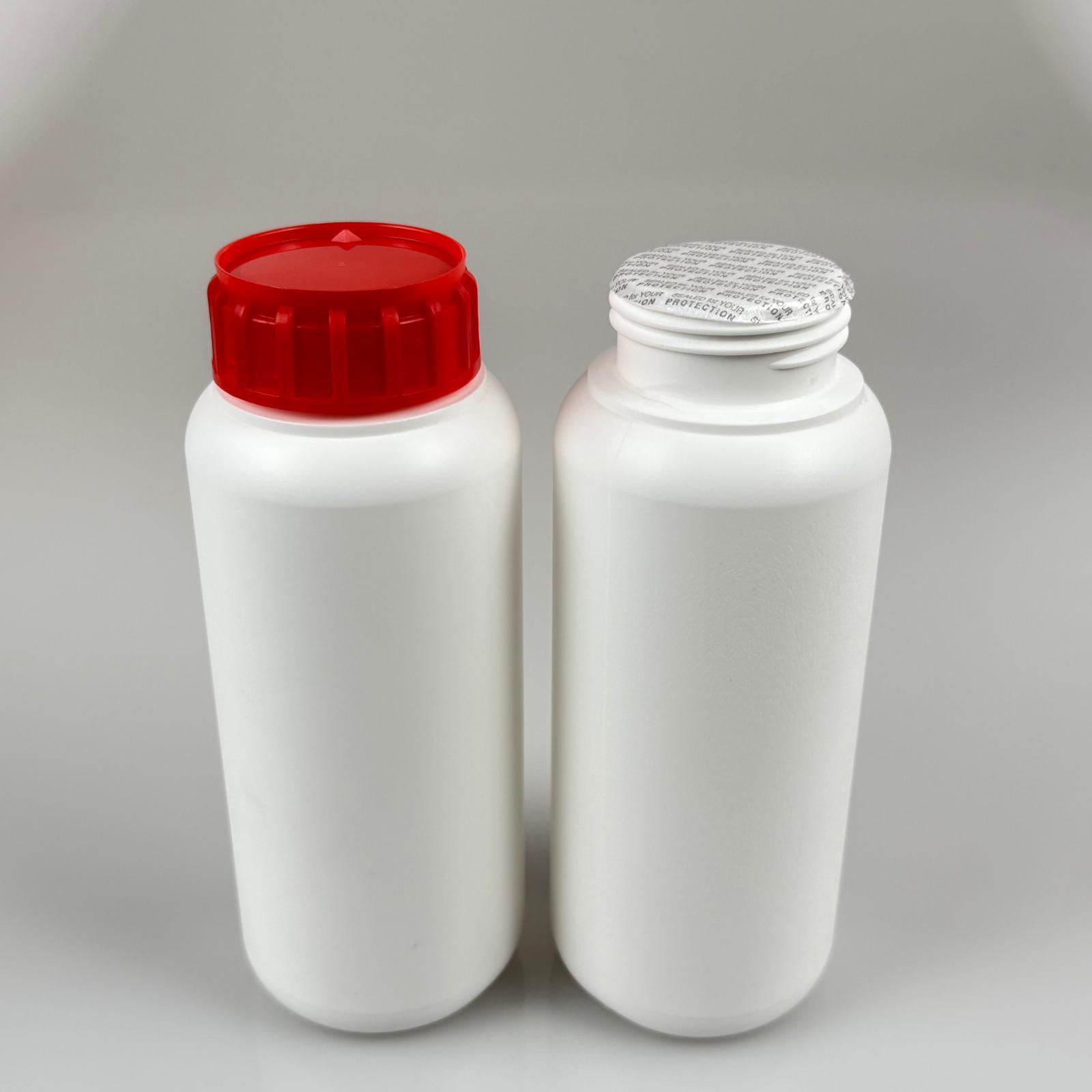 0,5 Lt Zirai İlaç Bidonu Beyaz + Kırmızı Alüminyum Folyolu İndiksiyon Conta Sk50 Kapak + Kendinden Yapışkanlı Köpük Contalı - 500 Cc Pe Polietilen Tarım Bidon