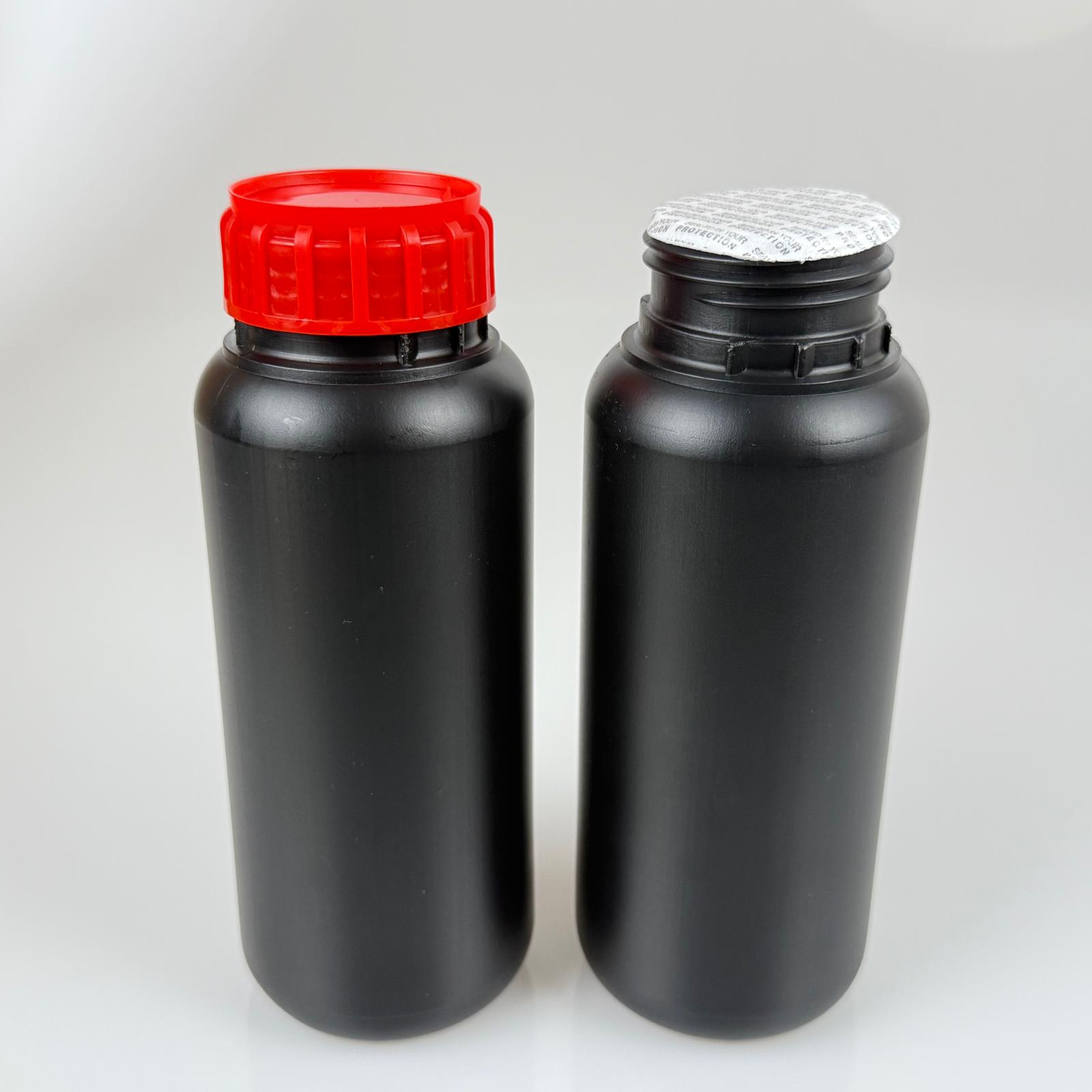 0,5 Lt Zirai İlaç Bidonu Siyah + Kırmızı Alüminyum Folyolu İndiksiyon Conta Sk50 Kapak + Kendinden Yapışkanlı Köpük Contalı - 500 Cc Pe Polietilen Tarım Bidon