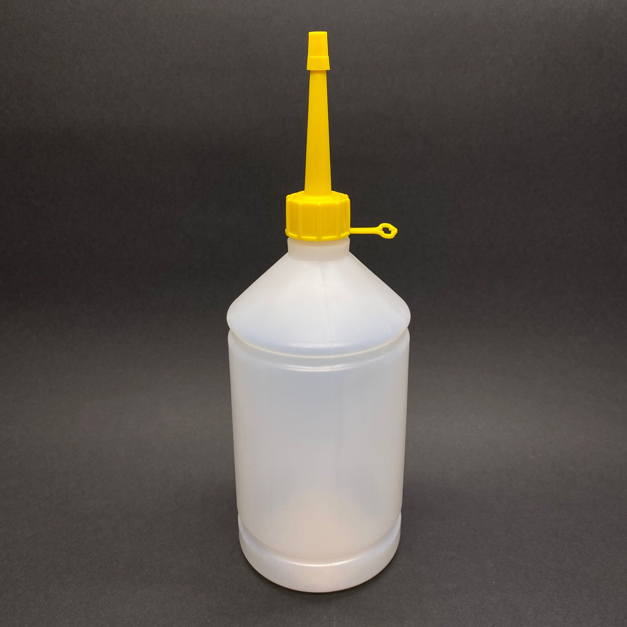 1 Litre Tiner Şişesi - Kilitli Contalı  Beyaz Kapaklı + Akıtıcılı Sivri Sarı Kartuş Kapaklı - 1000 Ml Kimyasala Dayanıklı Plastik Şişe - 1 Lt Polietilen Şişe Tombul