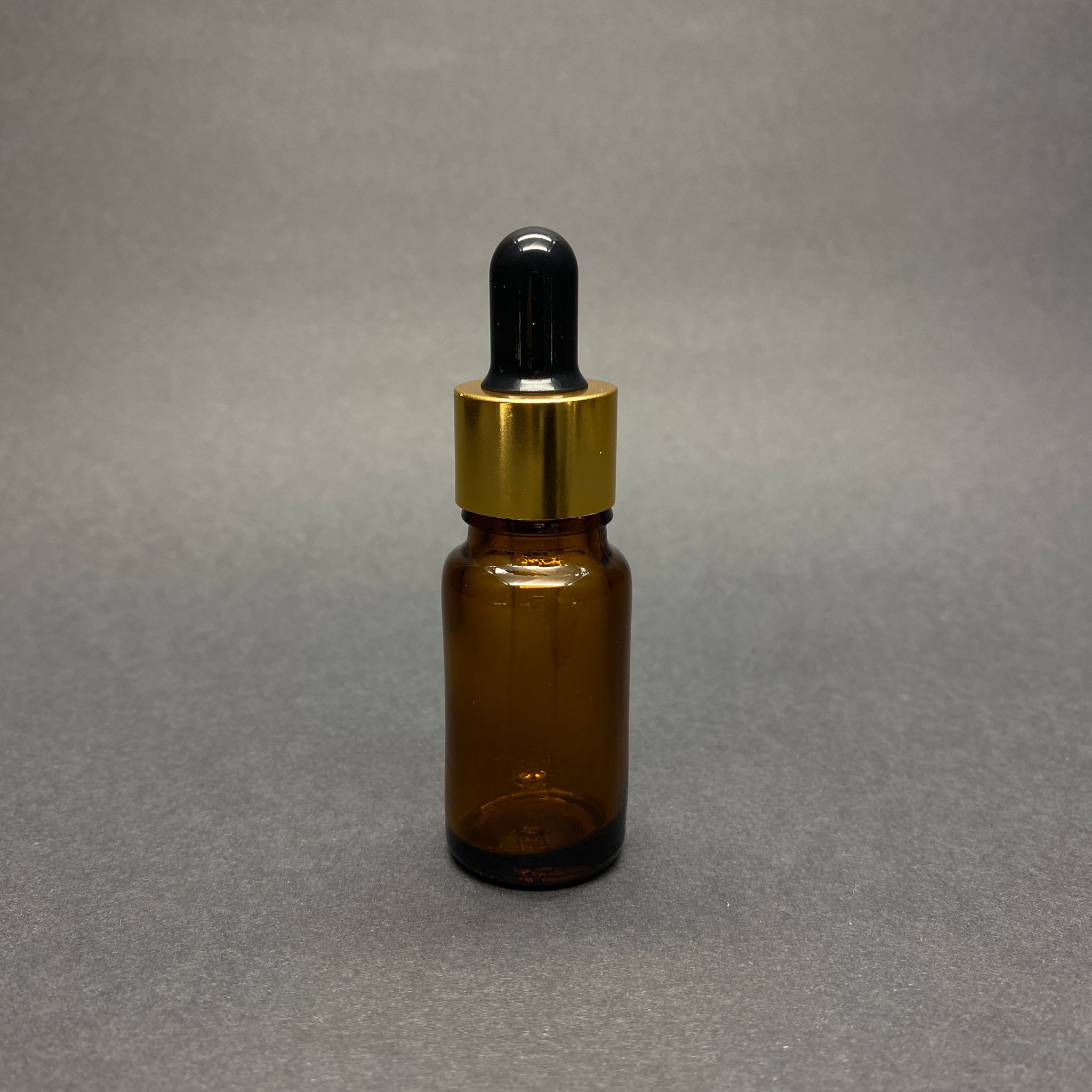 10 Cc Amber Cam Damlalıklı Şişe - Siyah Emzik - Gold Metalik Kapak - 10 Ml Kahverengi Cam Damlalıklı Şişe