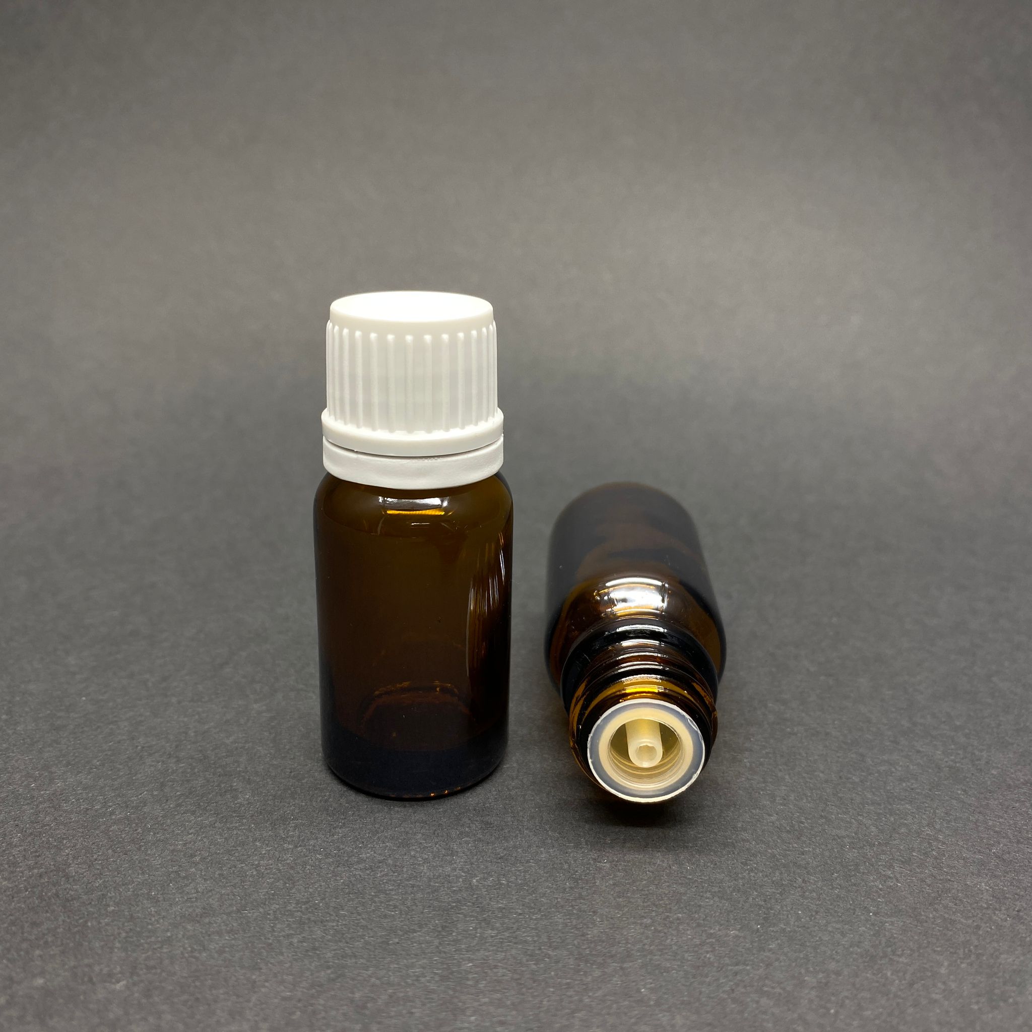 10 Cc Amber İçten Damlalıklı (Opsiyonel Damlalık) - Beyaz Kilitli Kapaklı Cam Şişe - 10 Ml Kolonya Tıpalı Cam Şişe