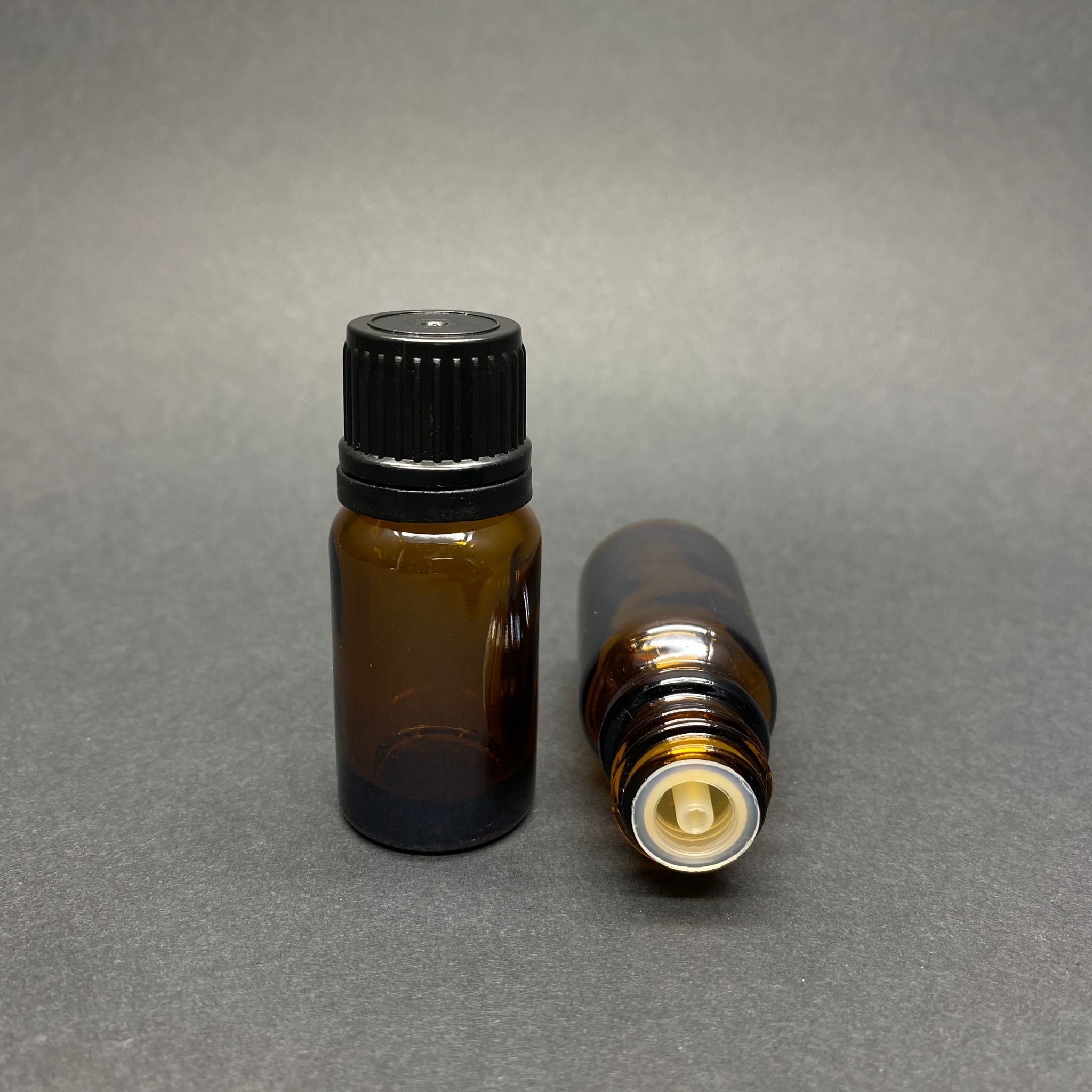 10 Cc Amber İçten Damlalıklı (Opsiyonel Damlalık) - Siyah Kilitli Kapaklı Cam Şişe - 10 Ml Kolonya Tıpalı Cam Şişe