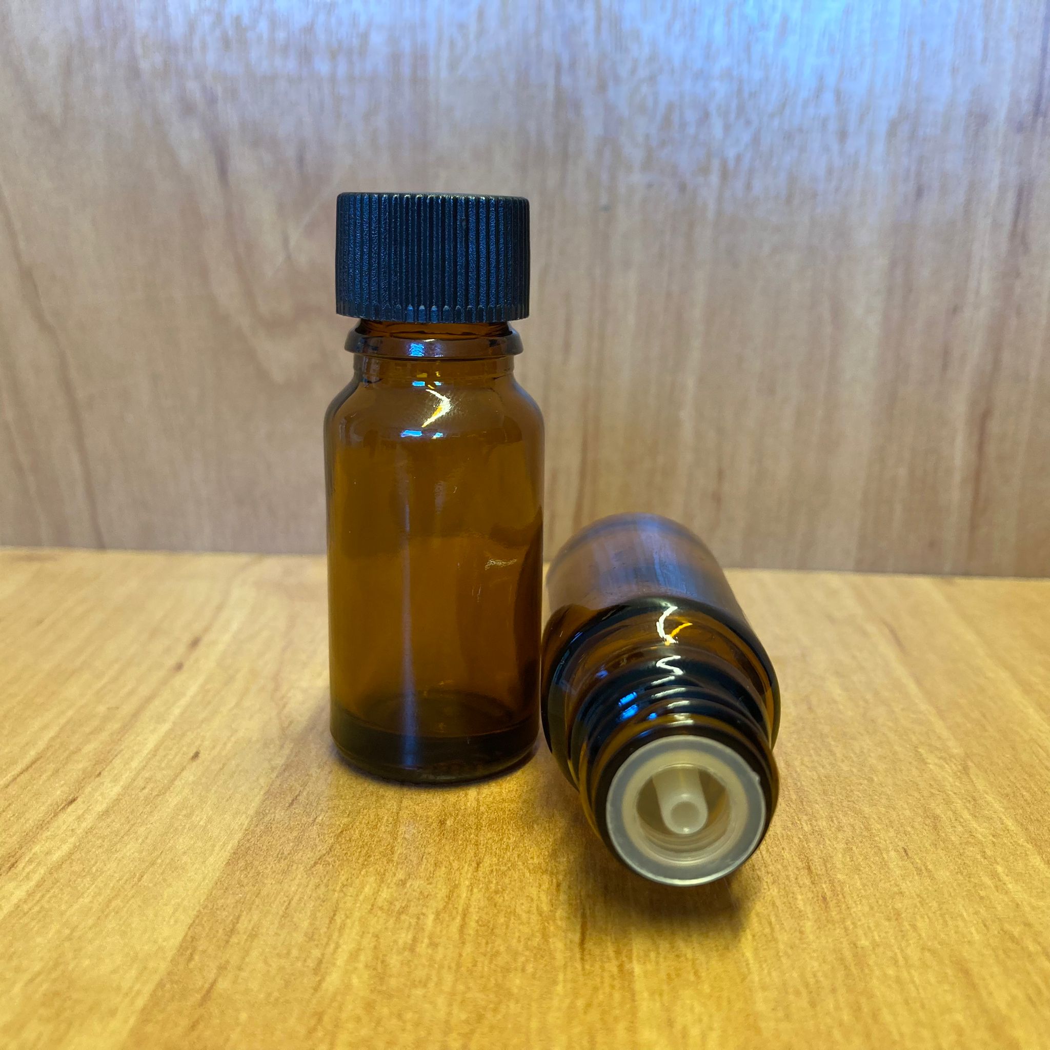 10 Cc Amber İçten Damlalıklı - Siyah Plastik Kapaklı Cam Şişe - 10 Ml Kolonya Tıpalı Cam Şişe