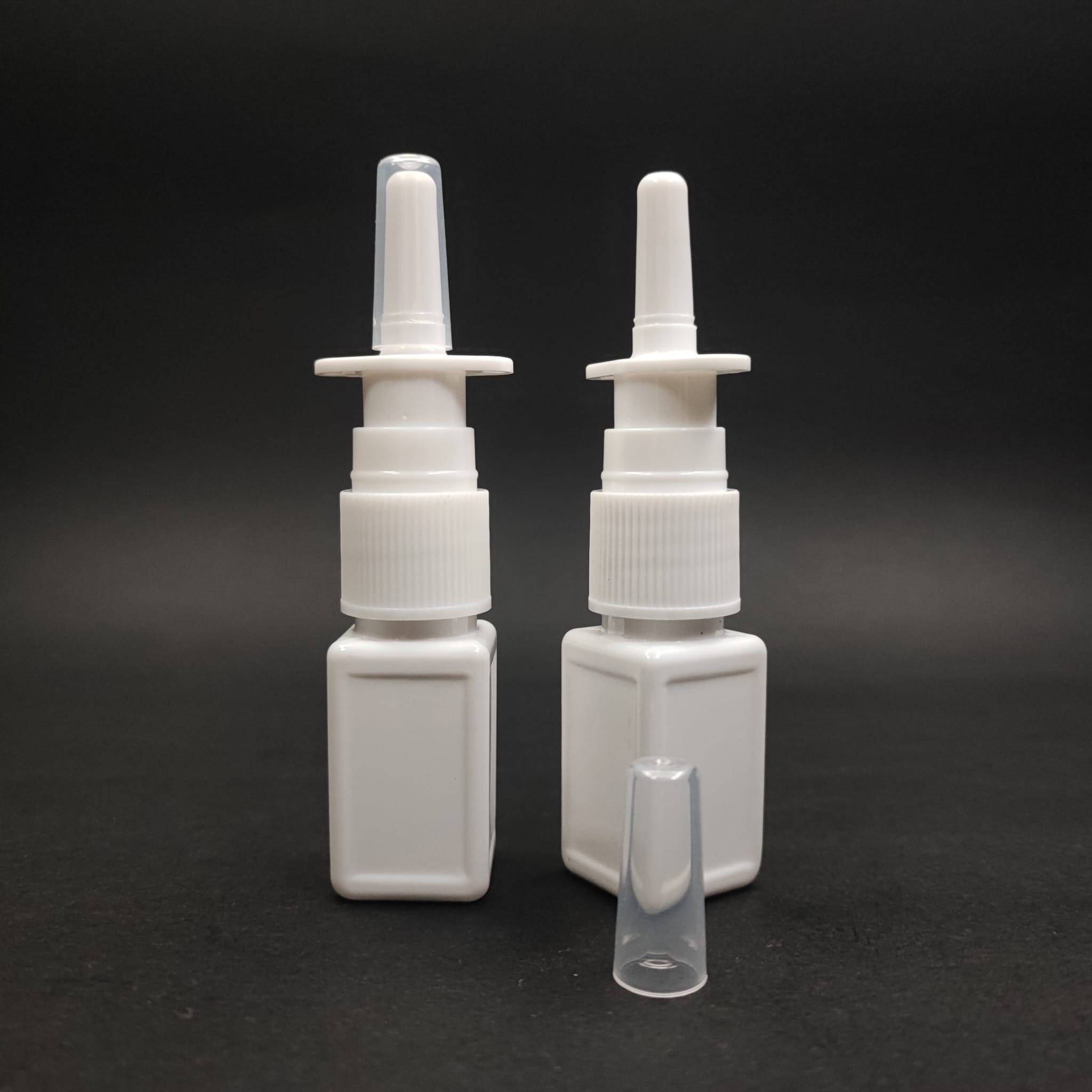 10 Cc Beyaz Kare Pet Şişe- Nazal Burun Spreyli 10 Ml Plastik Şişe