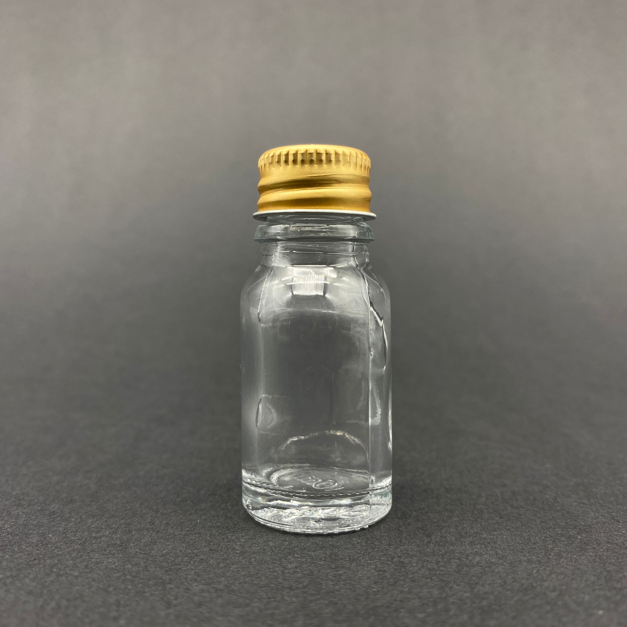 10 Cc Cam Şişe - Gold Vidalı Metal Kapaklı - 10 Ml Standart Cam Şişe