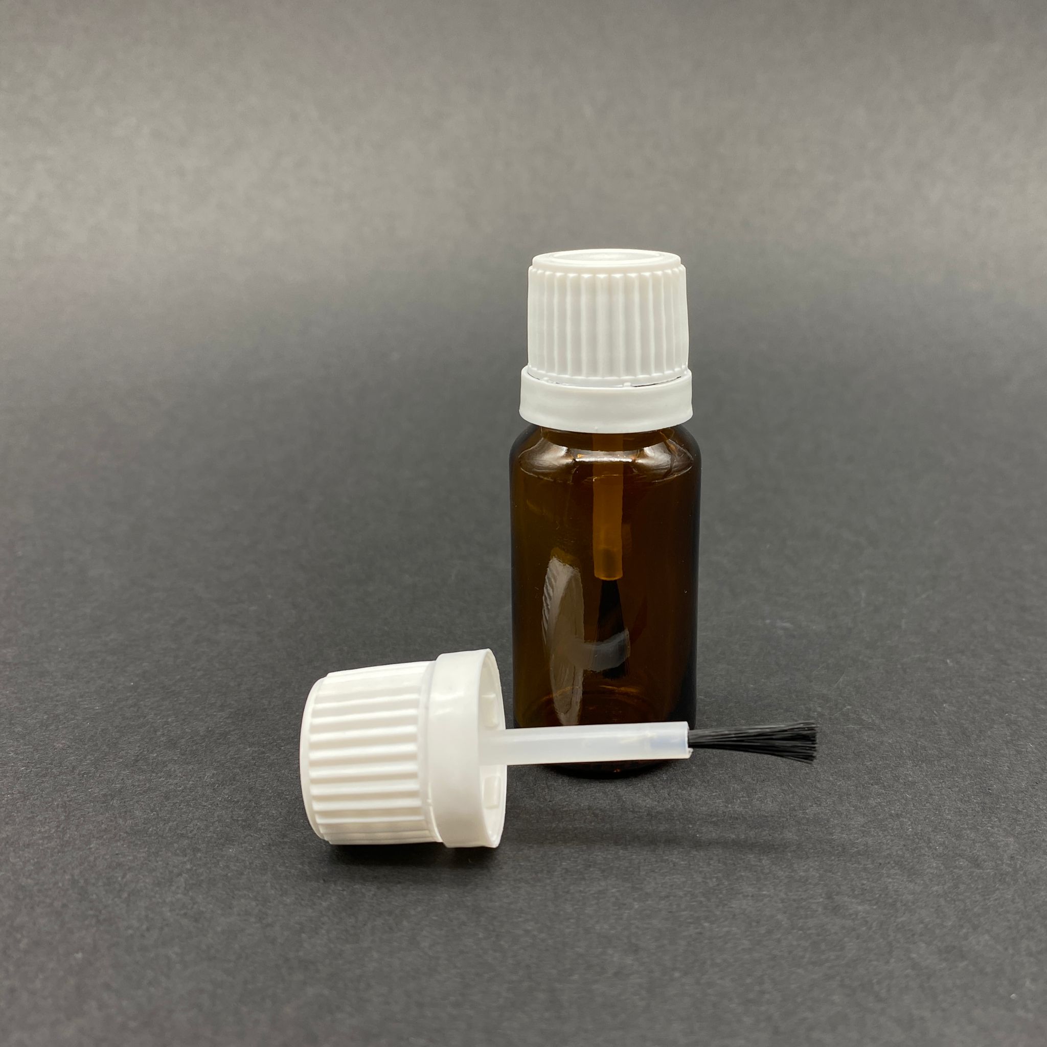 10 Cc Fırçalı Cam Şişe - Amber - 10 Ml Kilitli Kapaklı Fırçalı Cam Şişe