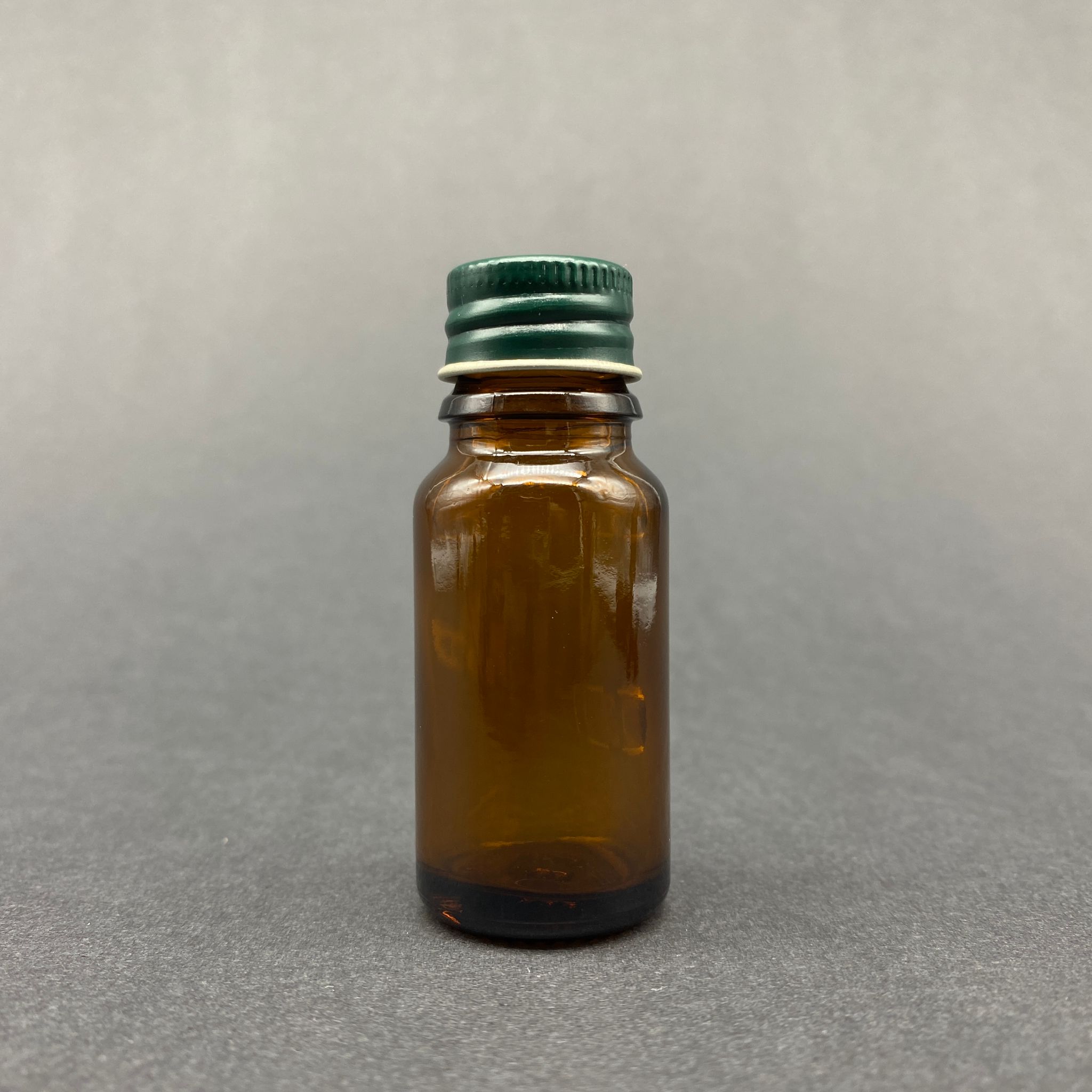 10 Cc Kahverengi Cam Şişe - Yeşil Vidalı Metal Kapaklı - 10 Ml Amber Standart Cam Şişe