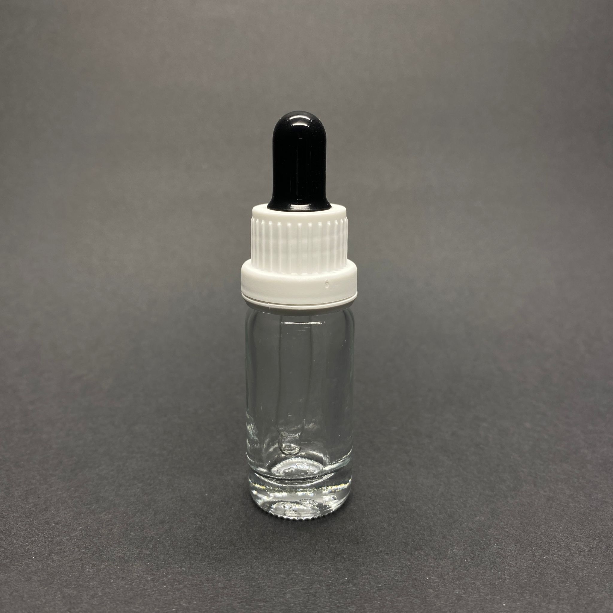10 Cc Şeffaf Cam Damlalıklı Şişe - Siyah Emzik - Beyaz Kilitli Plastik Kapak - 10 Ml Saydam Cam Damlalıklı Şişe