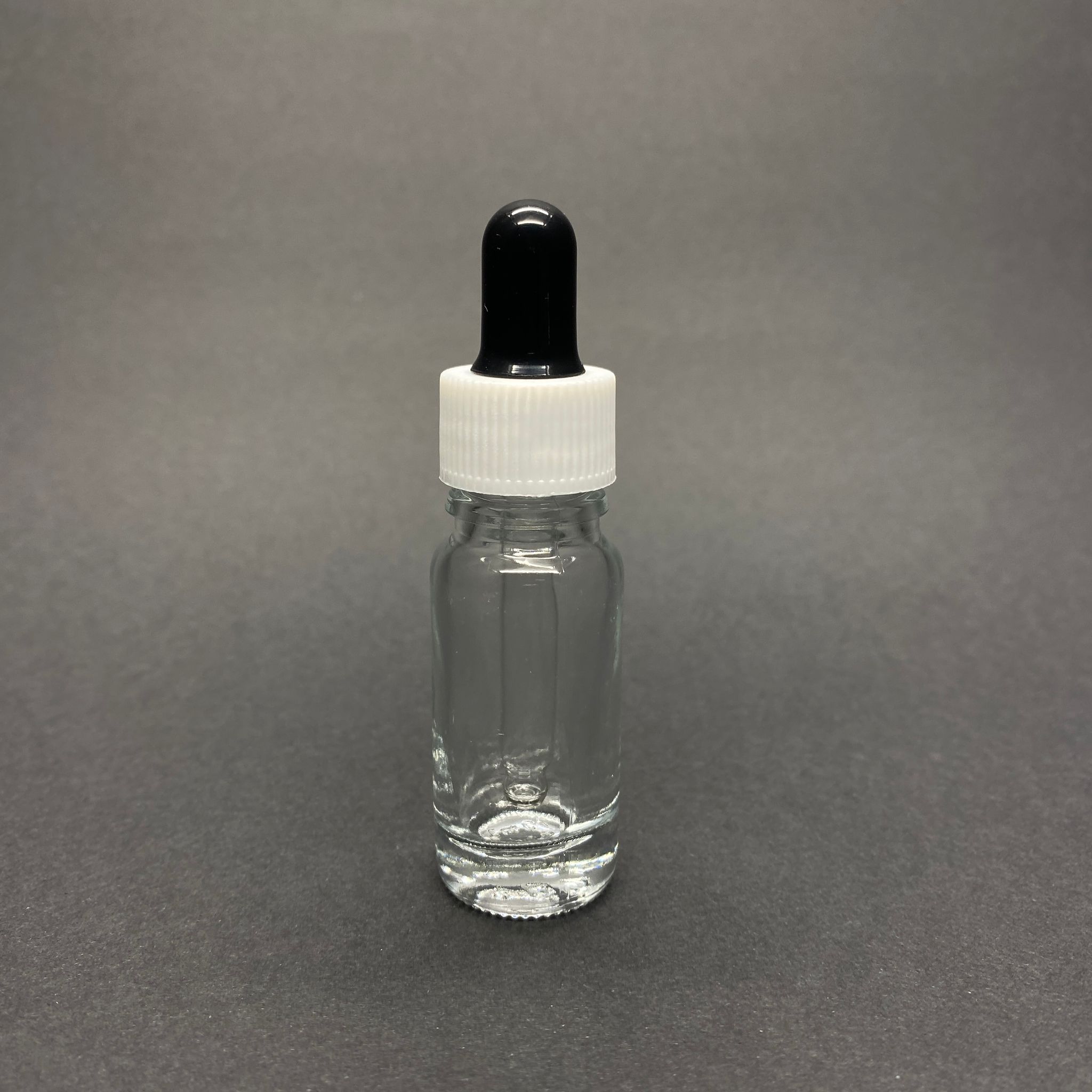 10 Cc Şeffaf Cam Damlalıklı Şişe - Siyah Emzik - Beyaz Plastik Kapak - 10 Ml Saydam Cam Damlalıklı Şişe