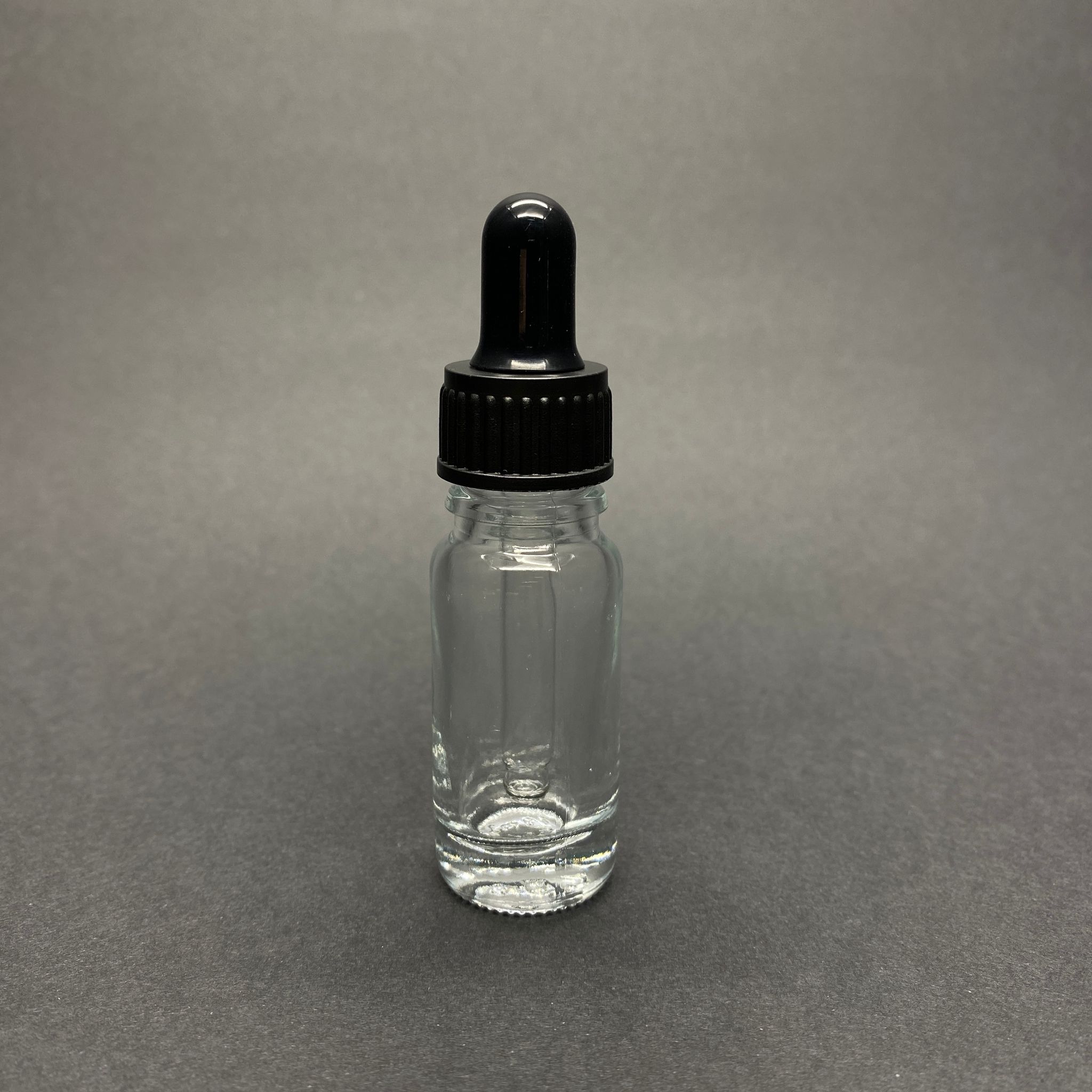 10 Cc Şeffaf Cam Damlalıklı Şişe - Siyah Emzik - Siyah Plastik Kapak - 10 Ml Saydam Cam Damlalıklı Şişe