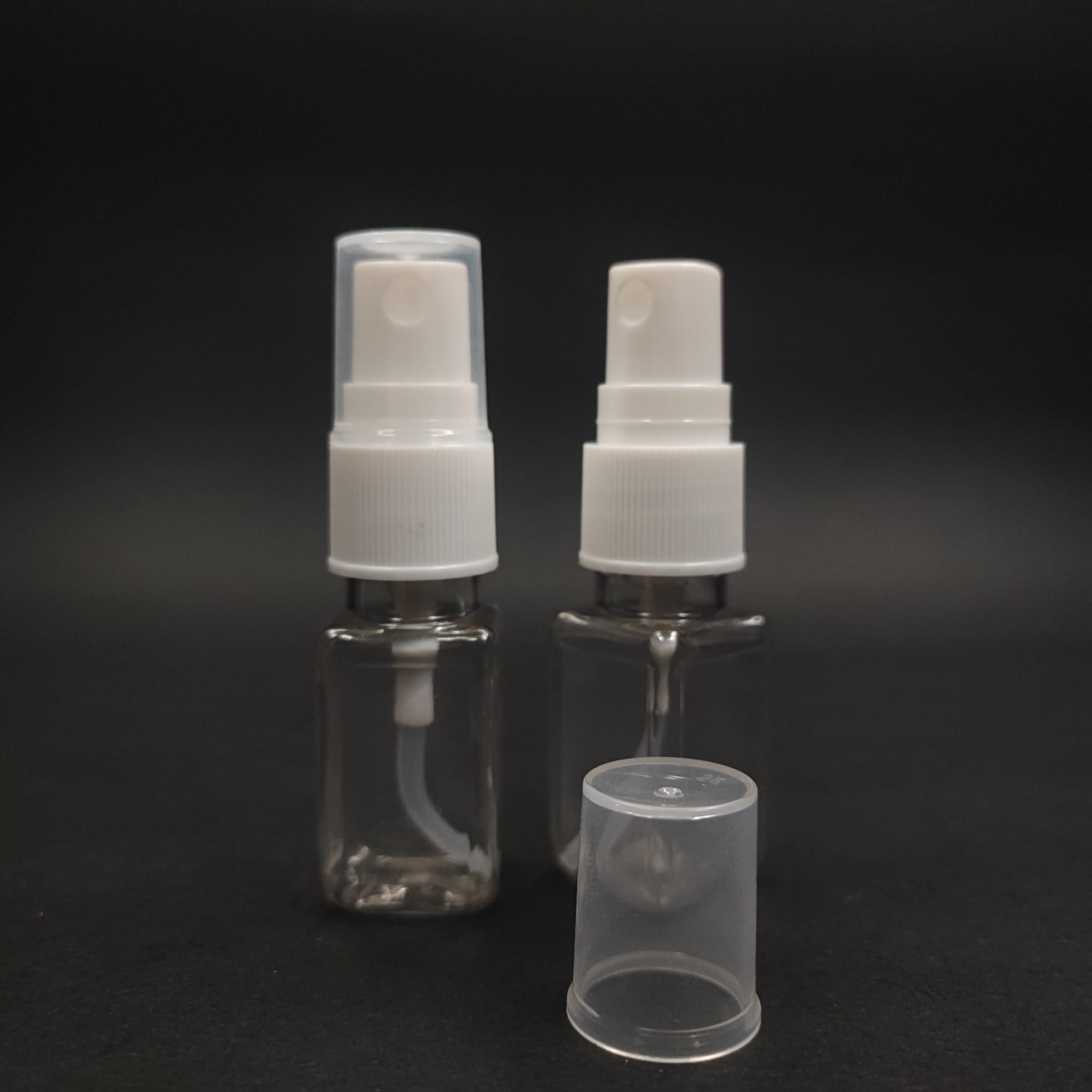 10 Cc Şeffaf Kare Pet Şişe - Beyaz Spreyli Tester 10 Ml Plastik Şişe