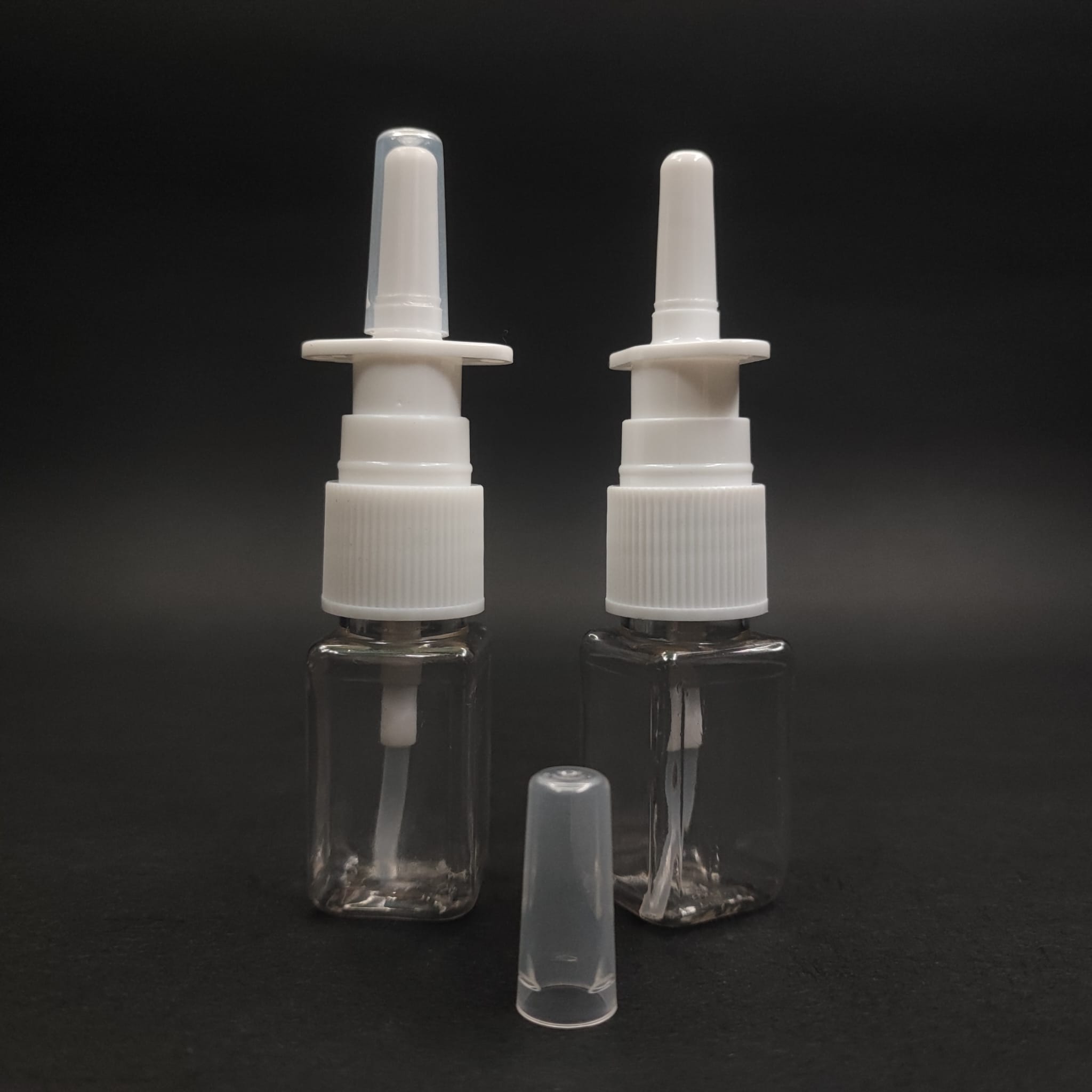 10 Cc Şeffaf Kare Pet Şişe - Nazal Burun Spreyli 10 Ml Plastik Şişe