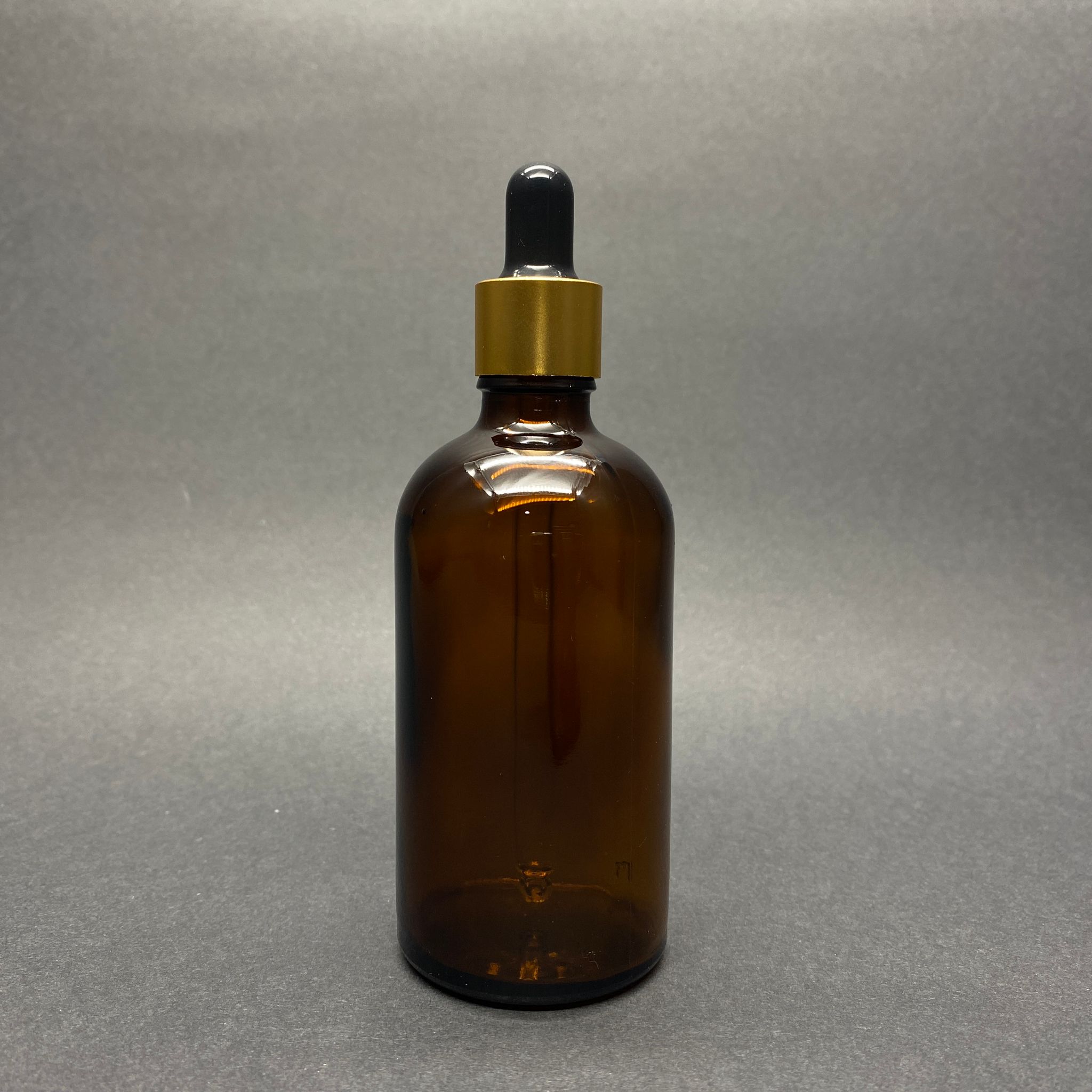 100 Cc Amber Cam Damlalıklı Şişe - Siyah Emzik - Gold Metalik Kapak - 100 Ml Kahverengi Cam Damlalıklı Şişe