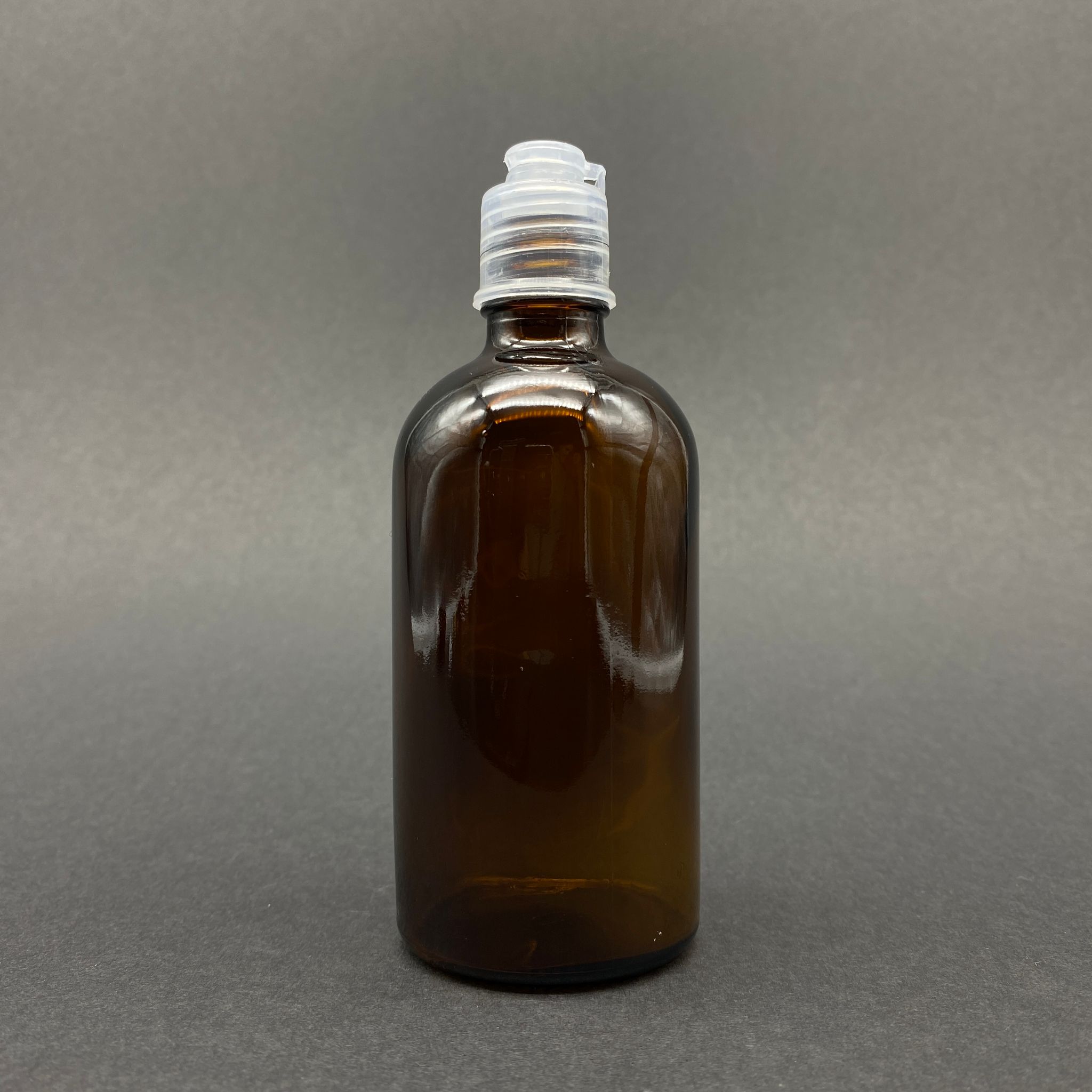 100 Cc Amber Cam Şişe - Akıtıcılı Fliptop Kapaklı - 100 Ml Standart Cam Şişe