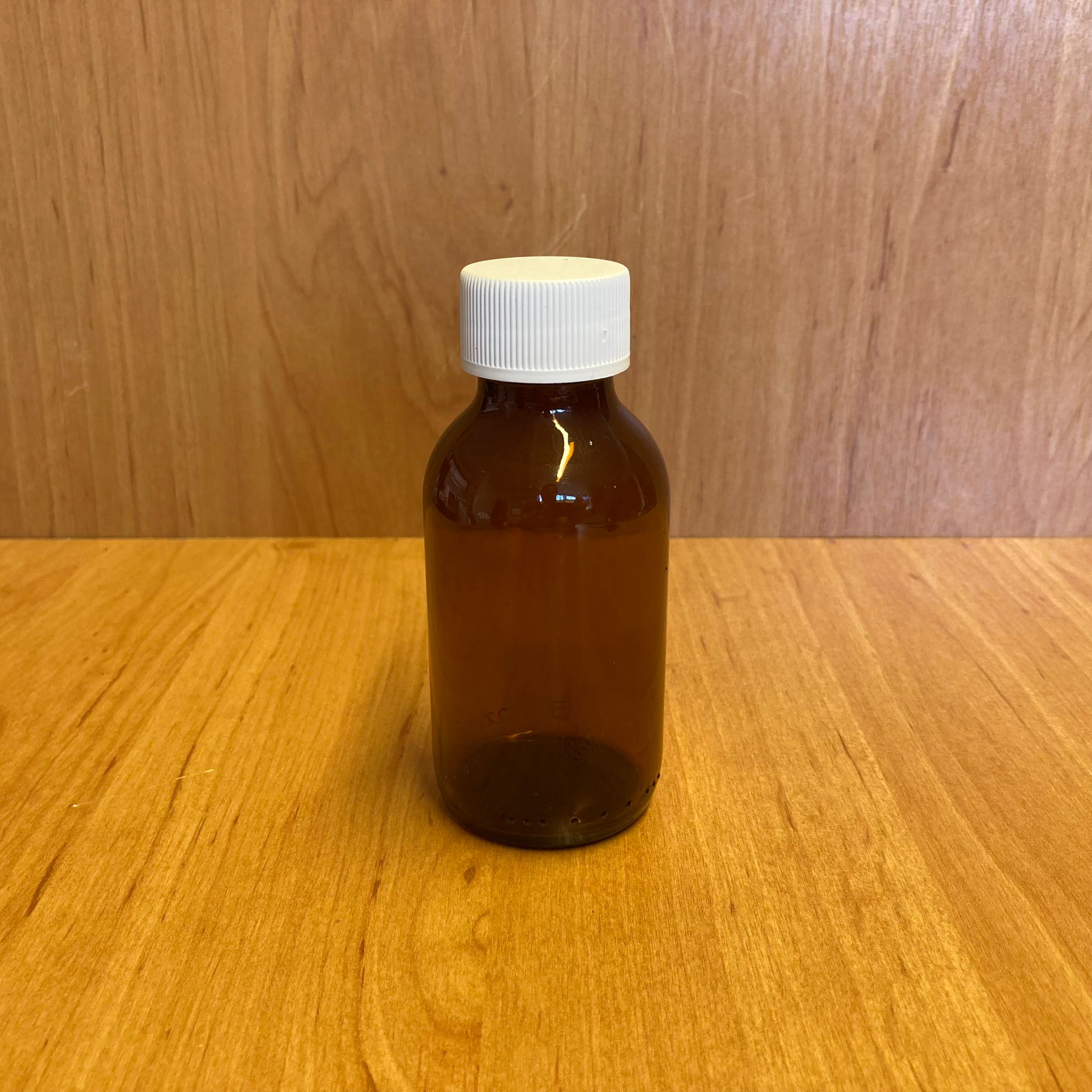 100 Cc Amber Cam Şişe - Beyaz Plastik Kapaklı - 100 Ml Kahverengi Boş Şurup Şişesi - 100 Ml Ecza Şişesi