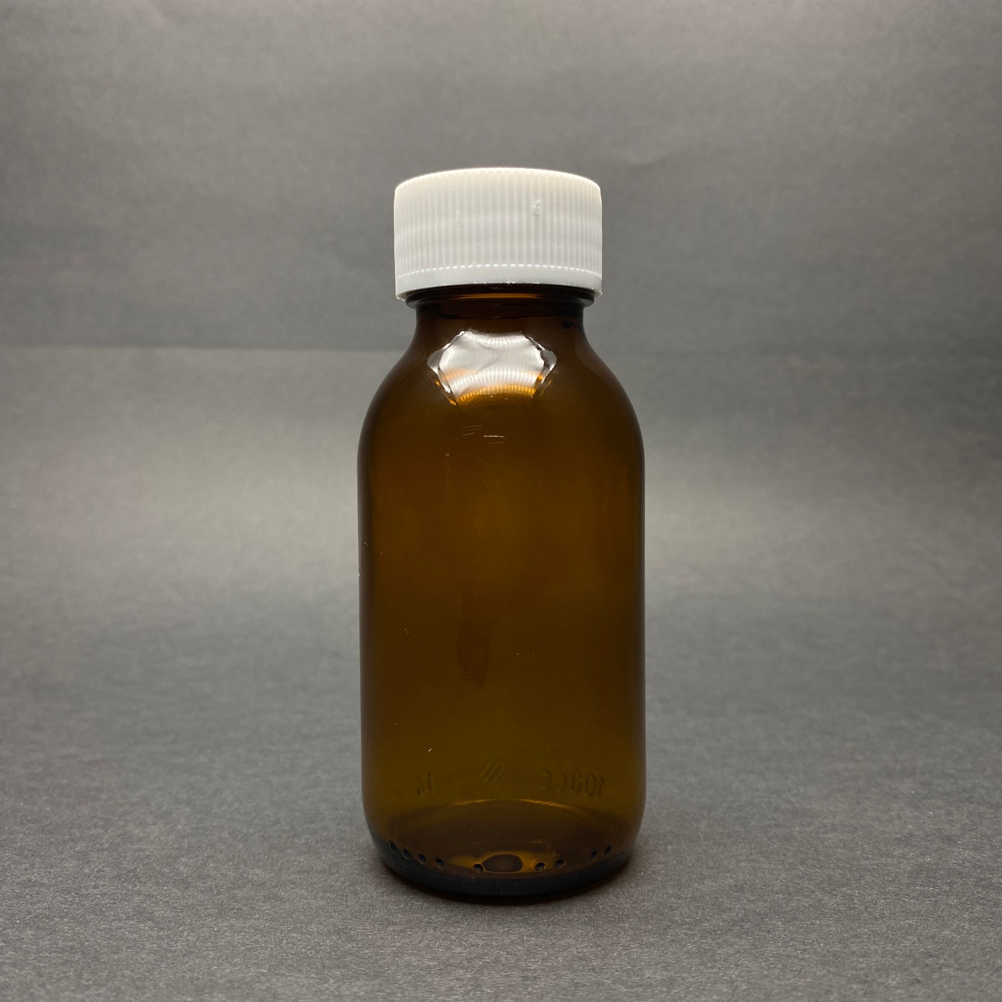 100 Cc Amber Cam Şişe - Beyaz Plastik Kapaklı - 100 Ml Kahverengi Boş Şurup Şişesi (Ağız Çapı 31 Mm)