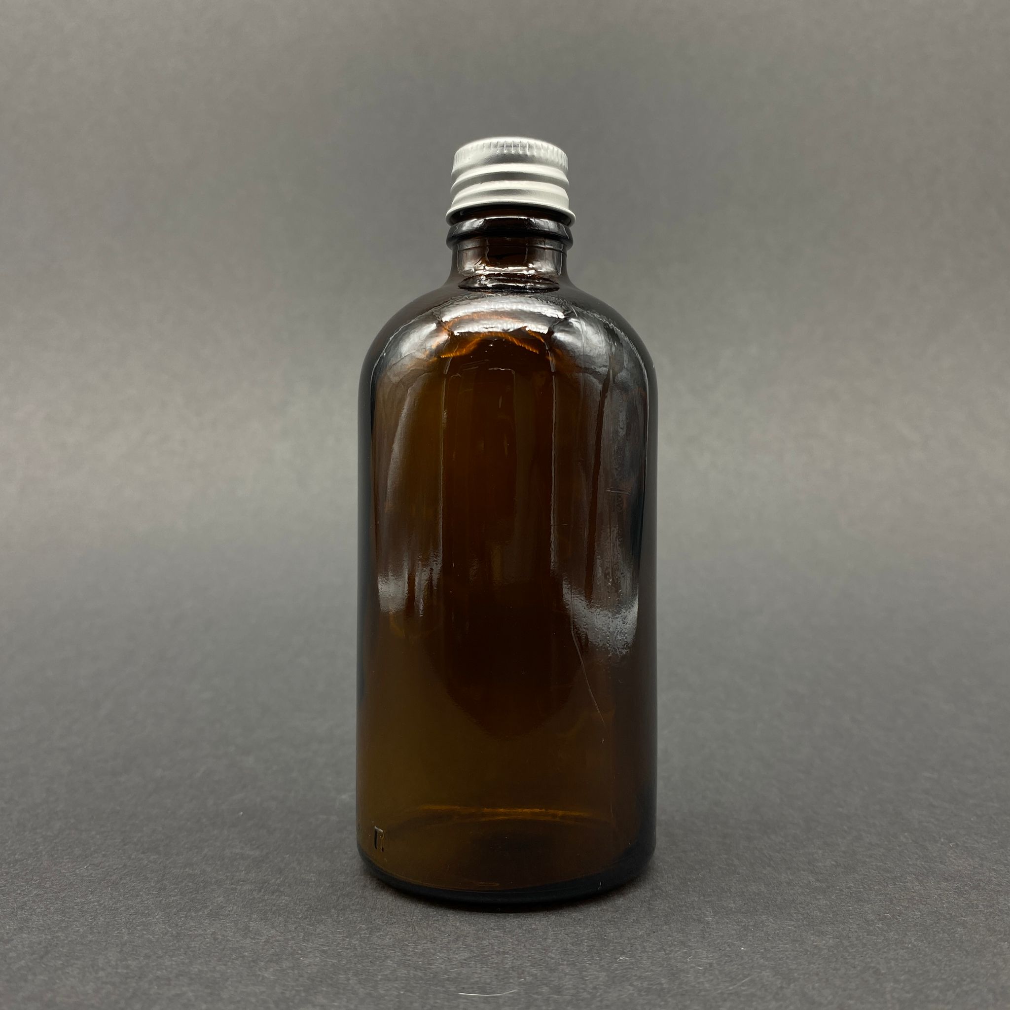 100 Cc Amber Cam Şişe - Gümüş Alüminyum Kapaklı - 100 Ml Standart Cam Şişe