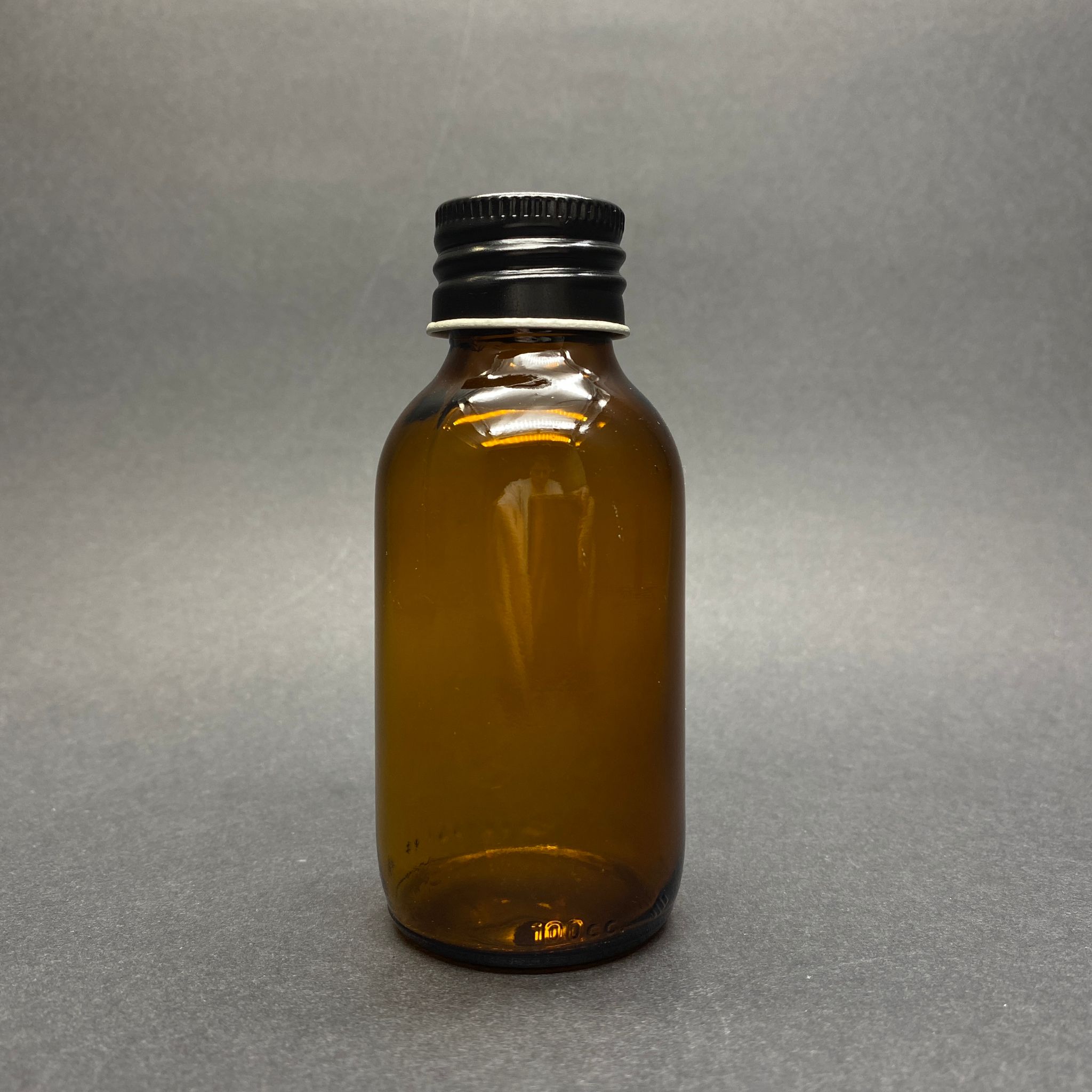 100 Cc Amber Cam Şişe - Siyah Metal Alüminyum Kapaklı - 100 Ml Kahverengi Cam Şişe