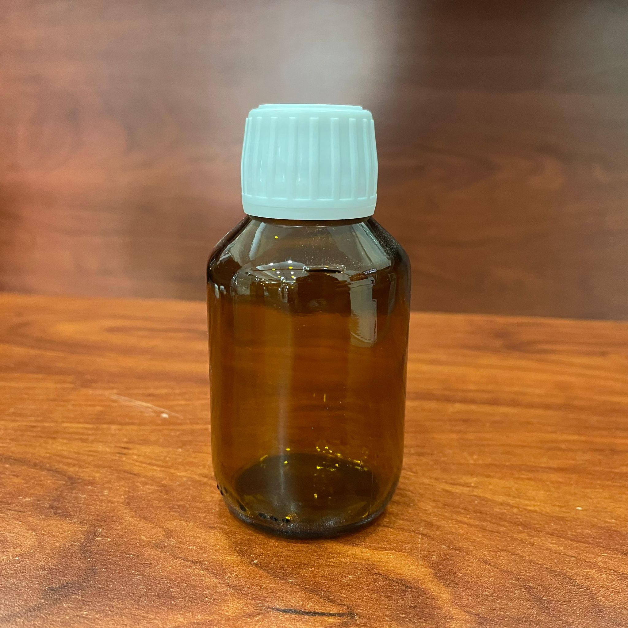 100 Cc Amber Cam Şişe Tombul -Beyaz Kilitli Kapaklı - 100 Ml Cam Şişe - Kahverengi Ecza Şişesi