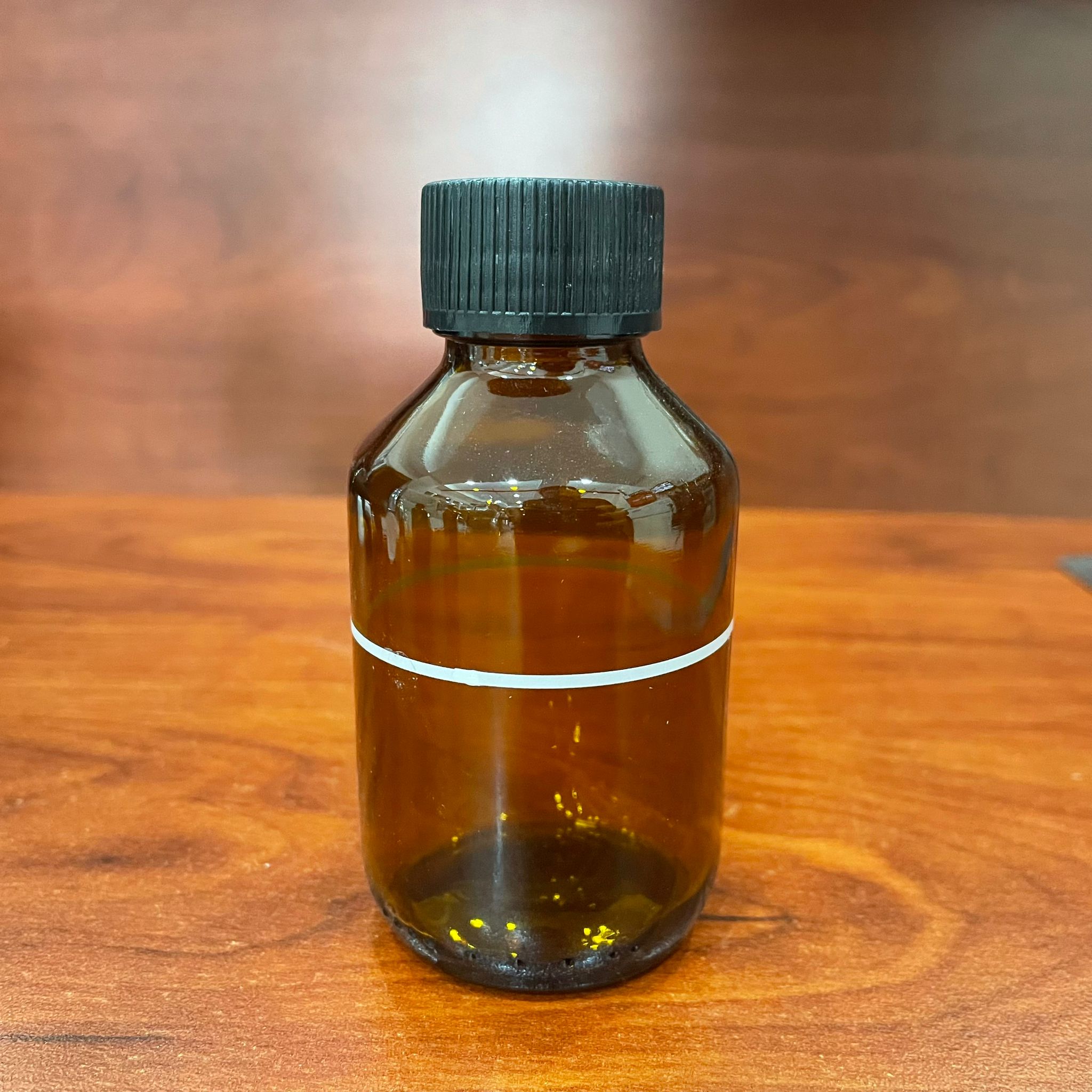100 Cc Amber Cam Şişe Tombul Çizgili -Siyah Plastik Kapaklı - 100 Ml Cam Şişe - Kahverengi Ecza Şişesi
