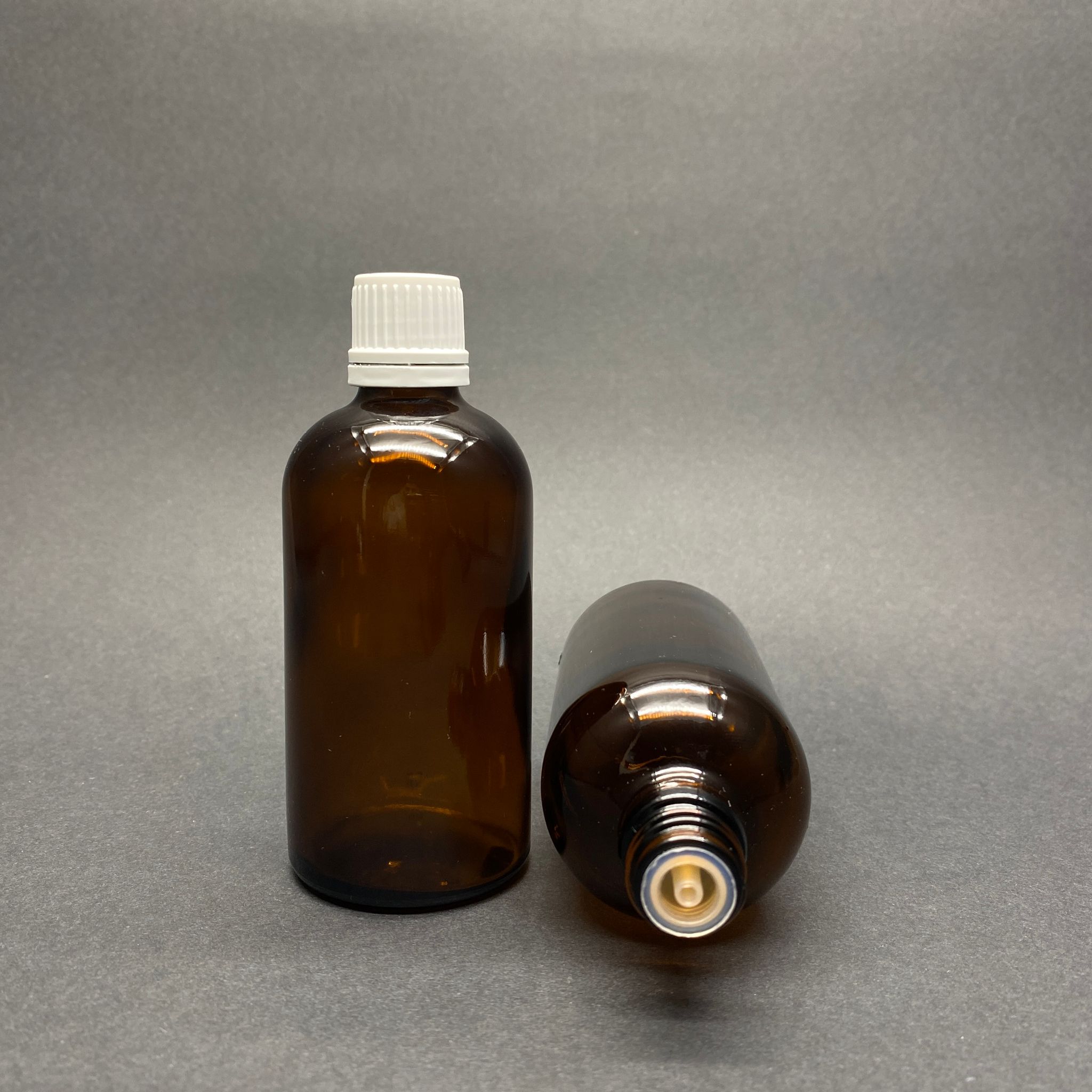 100 Cc Amber İçten Damlalıklı (Opsiyonel Damlalık) - Beyaz Kilitli Kapaklı Cam Şişe - 100 Ml Kolonya Tıpalı Cam Şişe