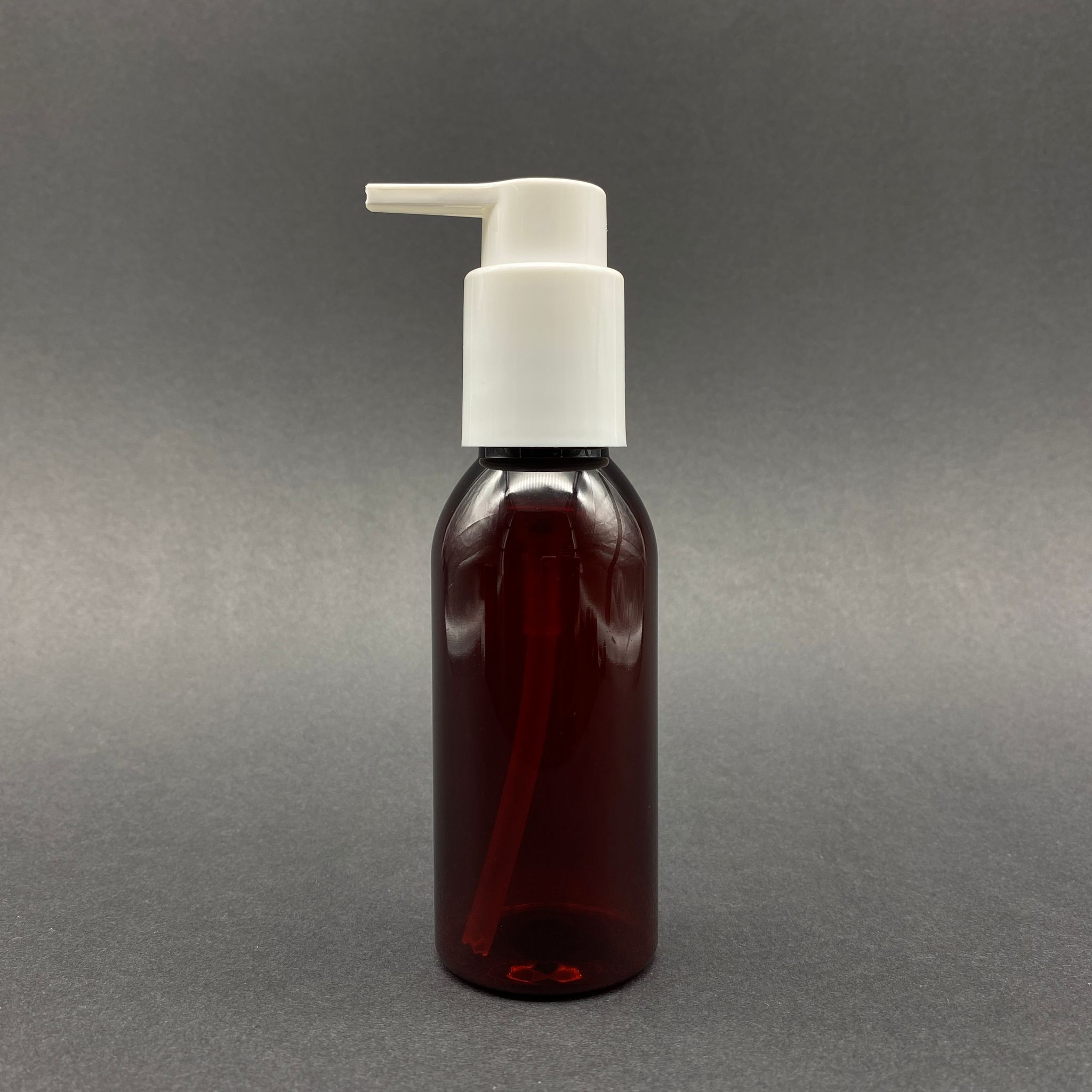 100 Cc Amber Plastik Şişe - Beyaz Xavıer  Pompalı - 100 Ml Pompalı Plastik Şişe