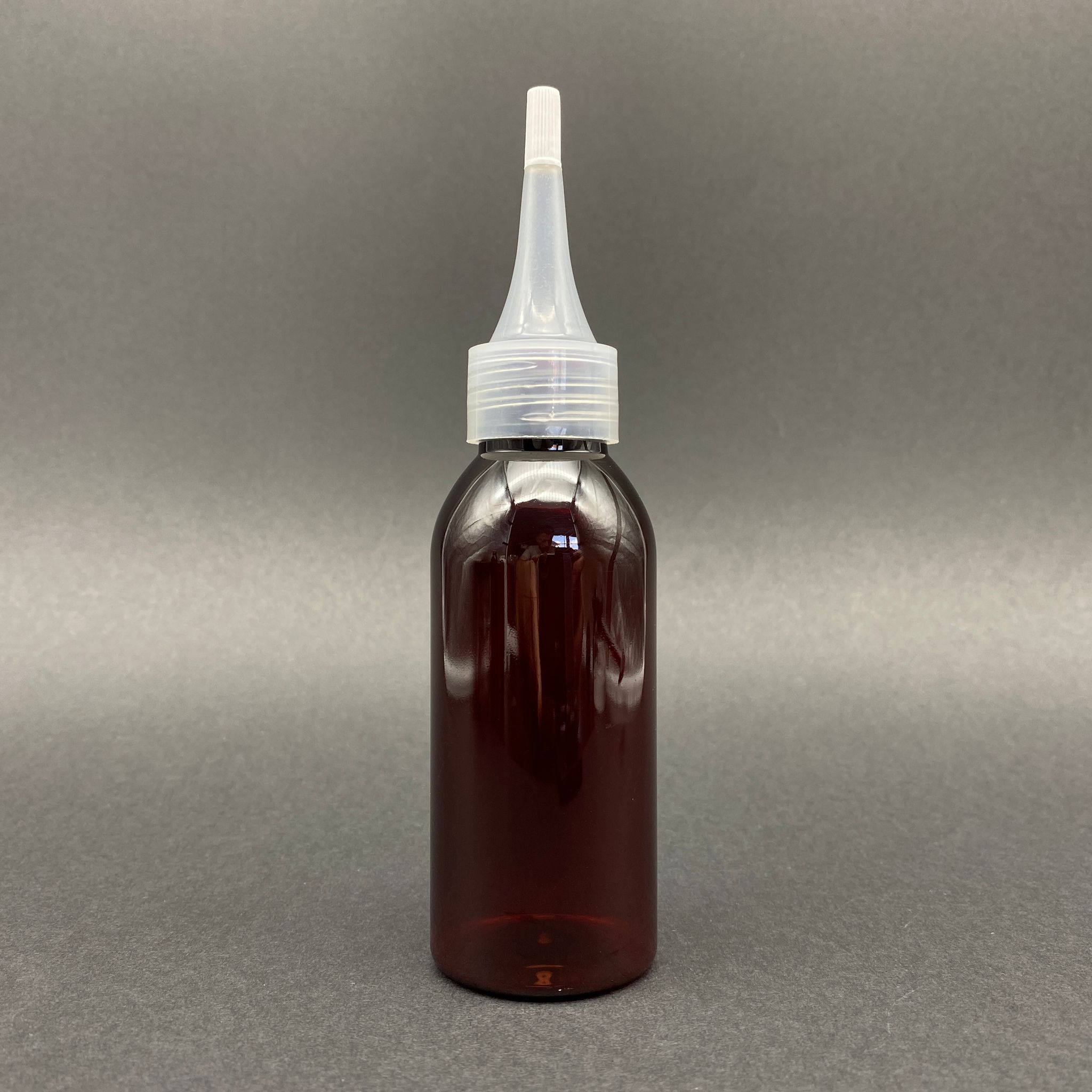 100 Cc Amber Sert Pet Şişe - Akıtıcılı Kapaklı  - 100 Ml Kahverengi Plastik Akıtıcılı Şişe