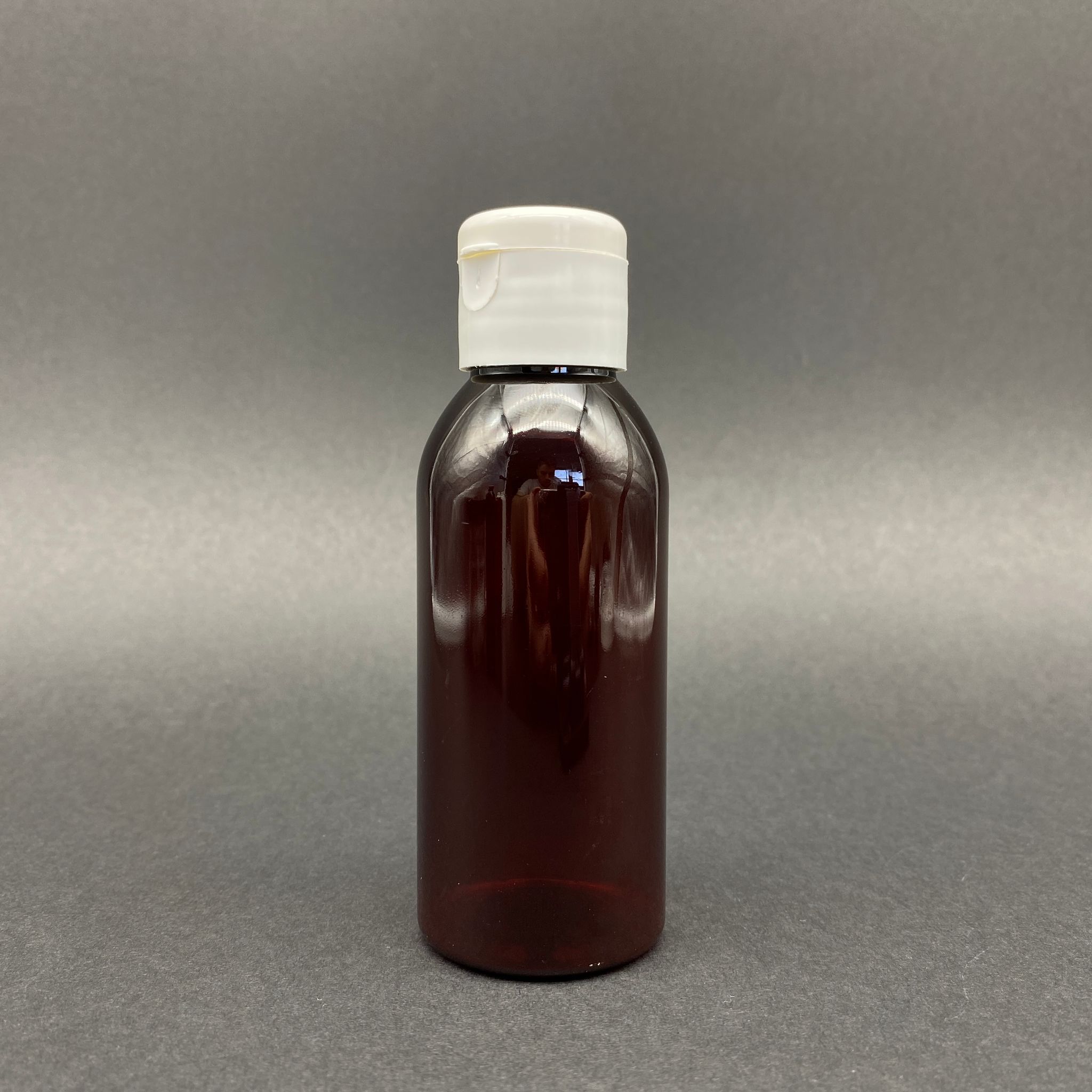 100 Cc Amber Sert Pet Şişe - Beyaz Fliptop Kapaklı  - 100 Ml Kahverengi Plastik Akıtıcılı Şişe