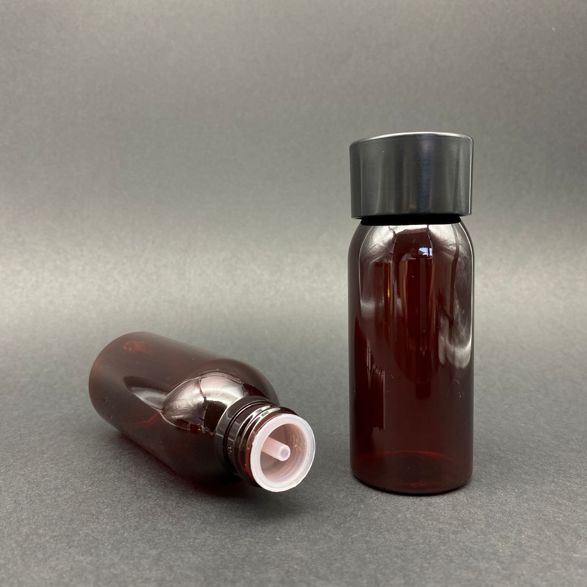 100 Cc Amber Sert Pet Şişe - Siyah Kolonya Kapaklı - Kolonya Tıpalı - 100 Ml Kahverengi Plastik Kolonya Şişesi