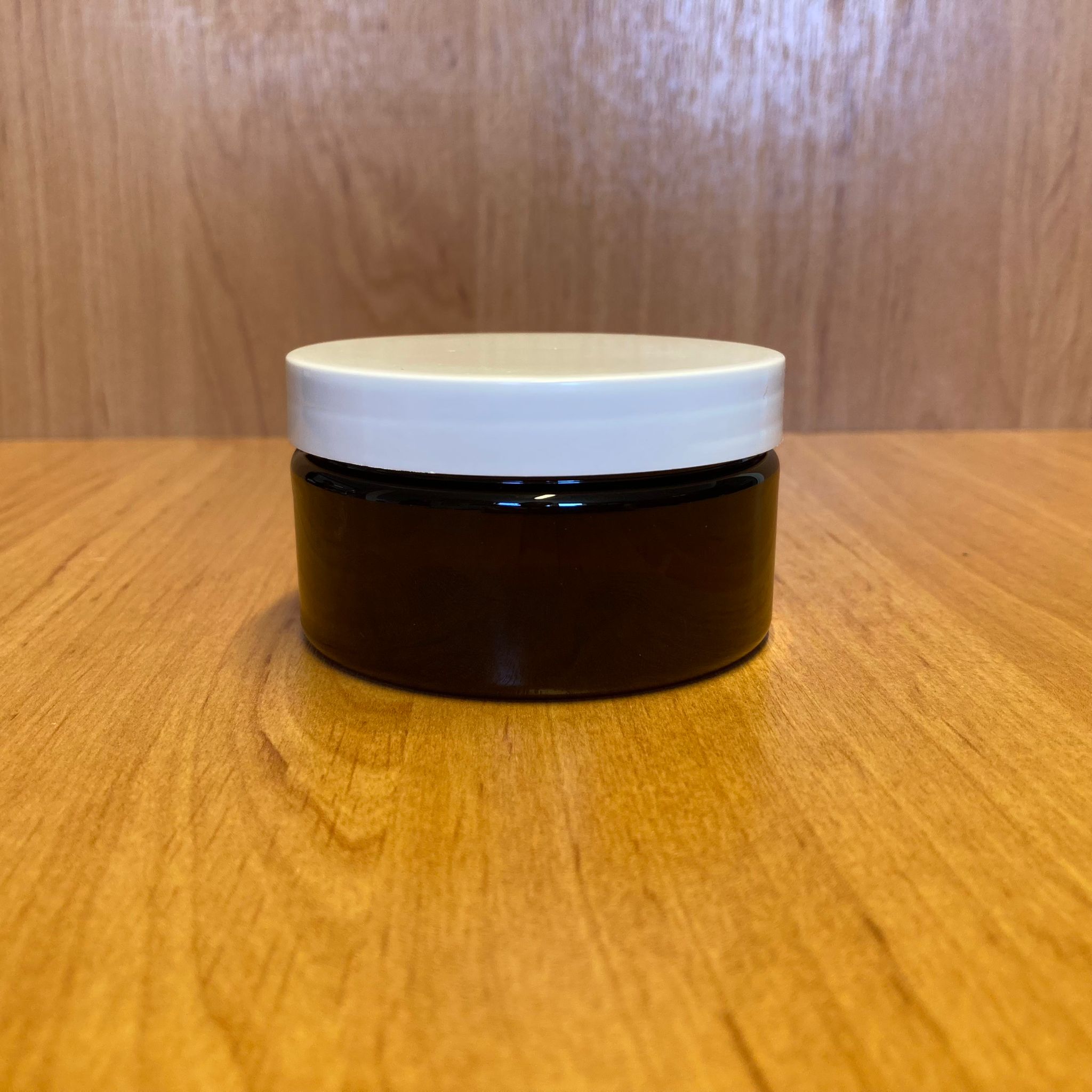 100 Cc Amber Sert Plastik Kavanoz - Beyaz Kapaklı - 100 Ml Plastik Krem Kavanozu