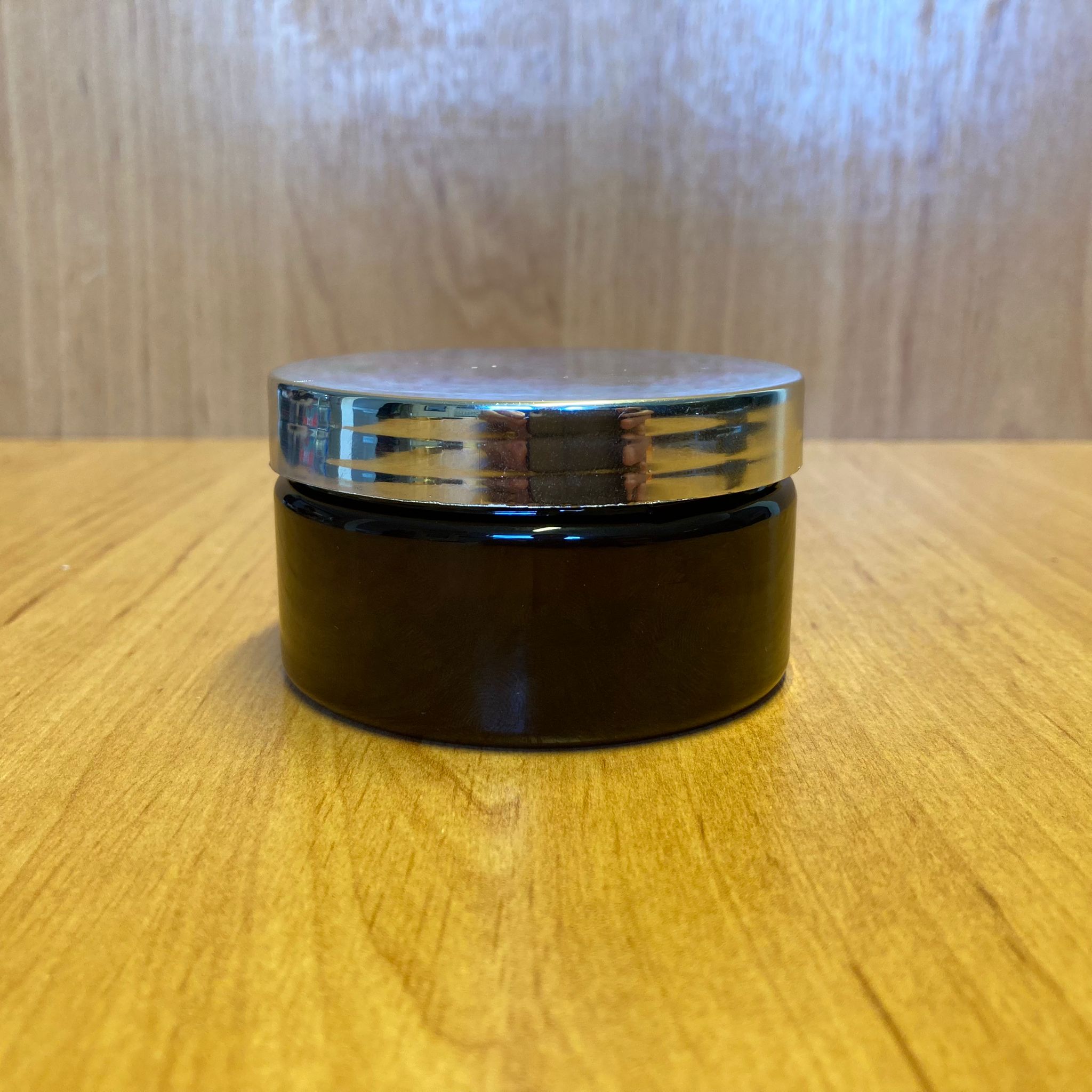 100 Cc Amber Sert Plastik Kavanoz - Gümüş Kapaklı - 100 Ml Plastik Krem Kavanozu