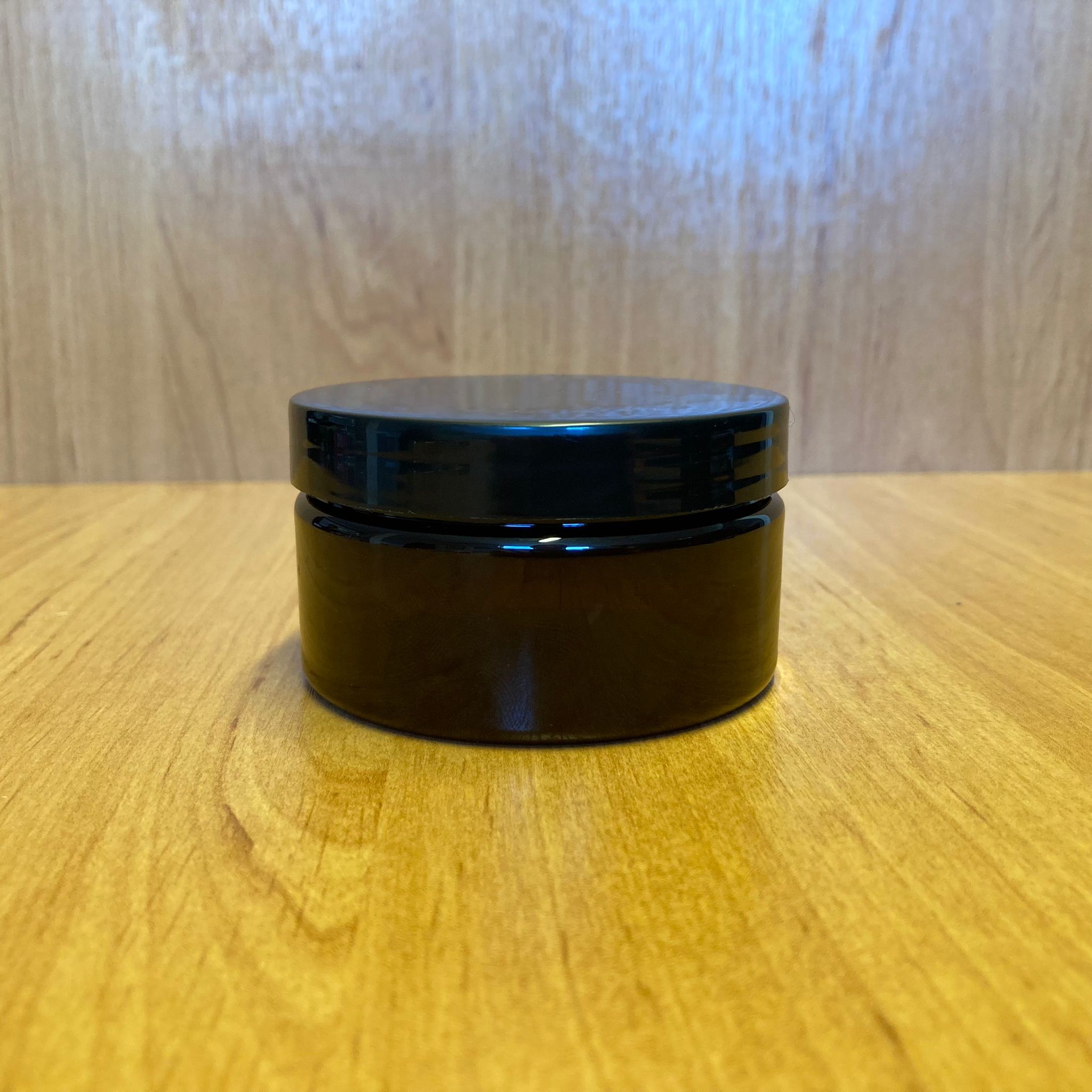 100 Cc Amber Sert Plastik Kavanoz - Siyah Kapaklı - 100 Ml Plastik Krem Kavanozu