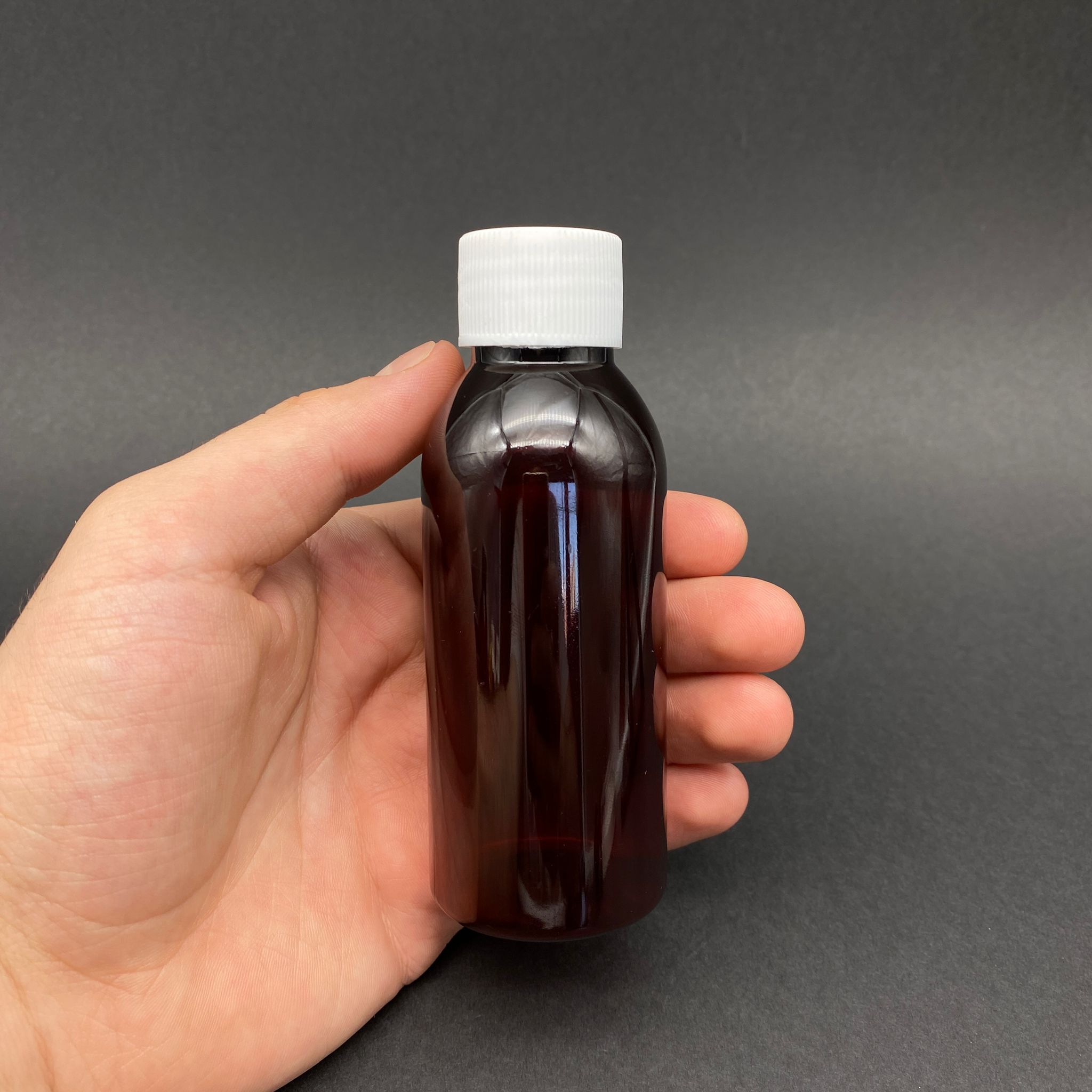 100 Cc Amber Sert Plastik Şişe - Beyaz Kapaklı - 100 Ml Kahverengi Plastik Şişe
