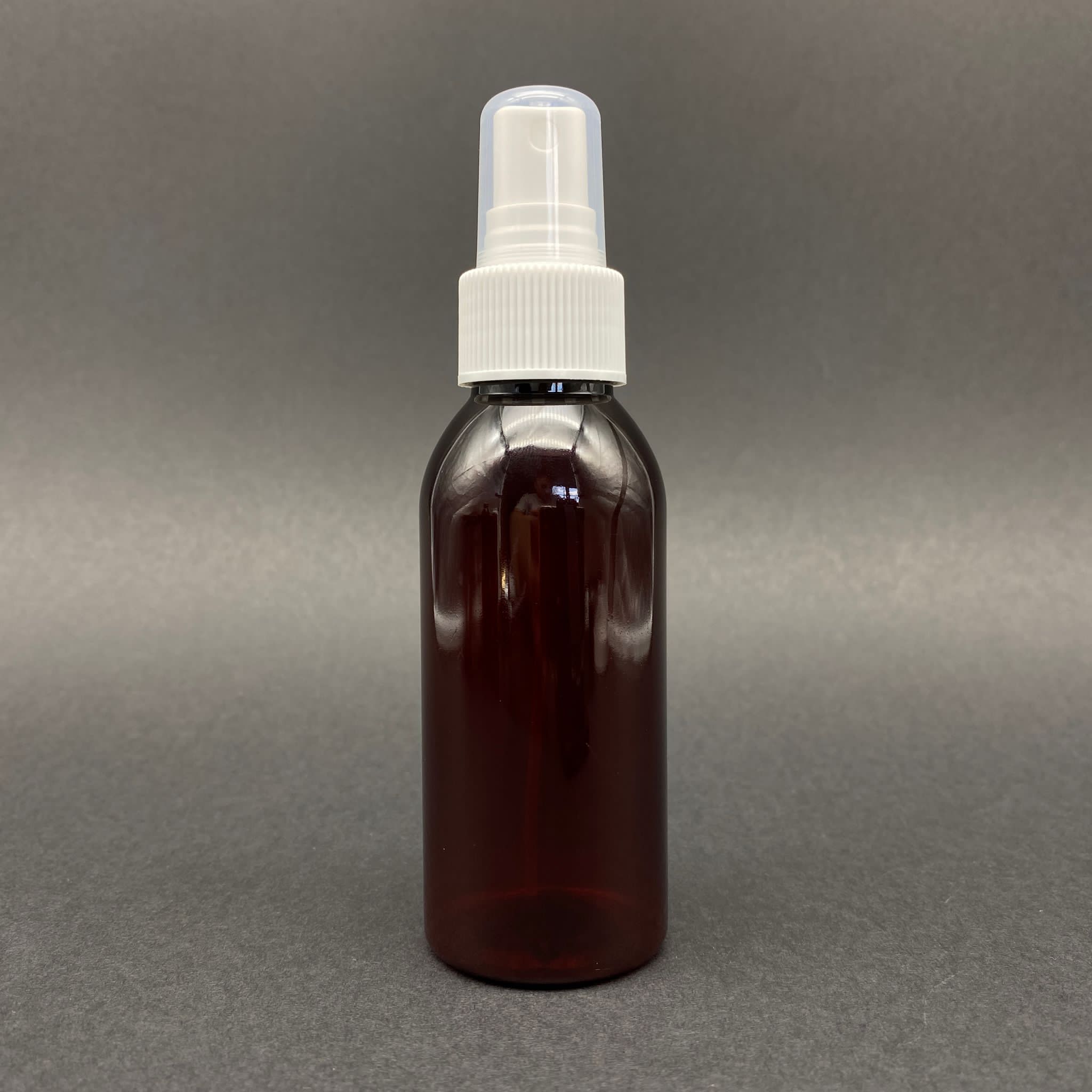 100 Cc Amber Sert Plastik Şişe Beyaz Spreyli Takım - 100 Ml Kahverengi Spreyli Pet Şişe