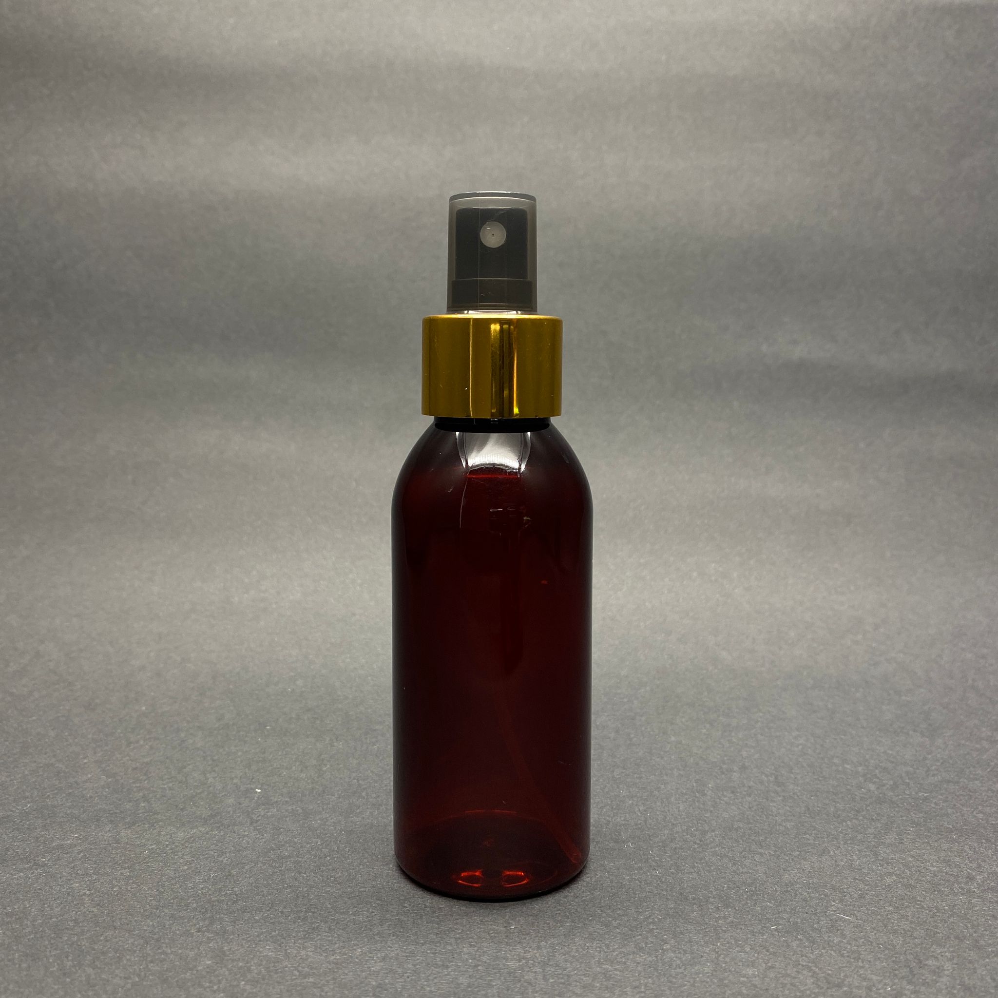 100 Cc Amber Sert Plastik Şişe Gold Spreyli Takım - 100 Ml Kahverengi Spreyli Pet Şişe