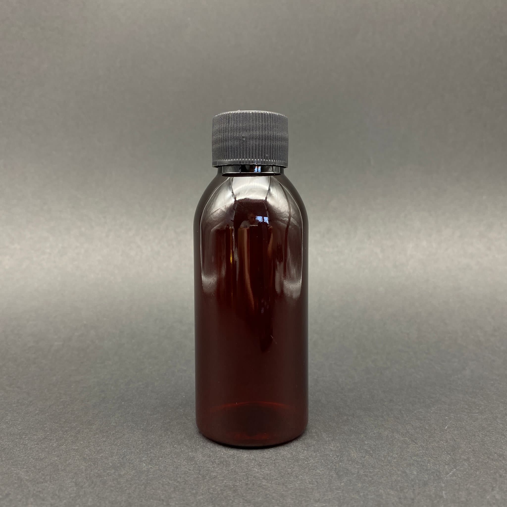100 Cc Amber Sert Plastik Şişe - Siyah Kapaklı - 100 Ml Kahverengi Plastik Şişe - Amber Pet Şişe