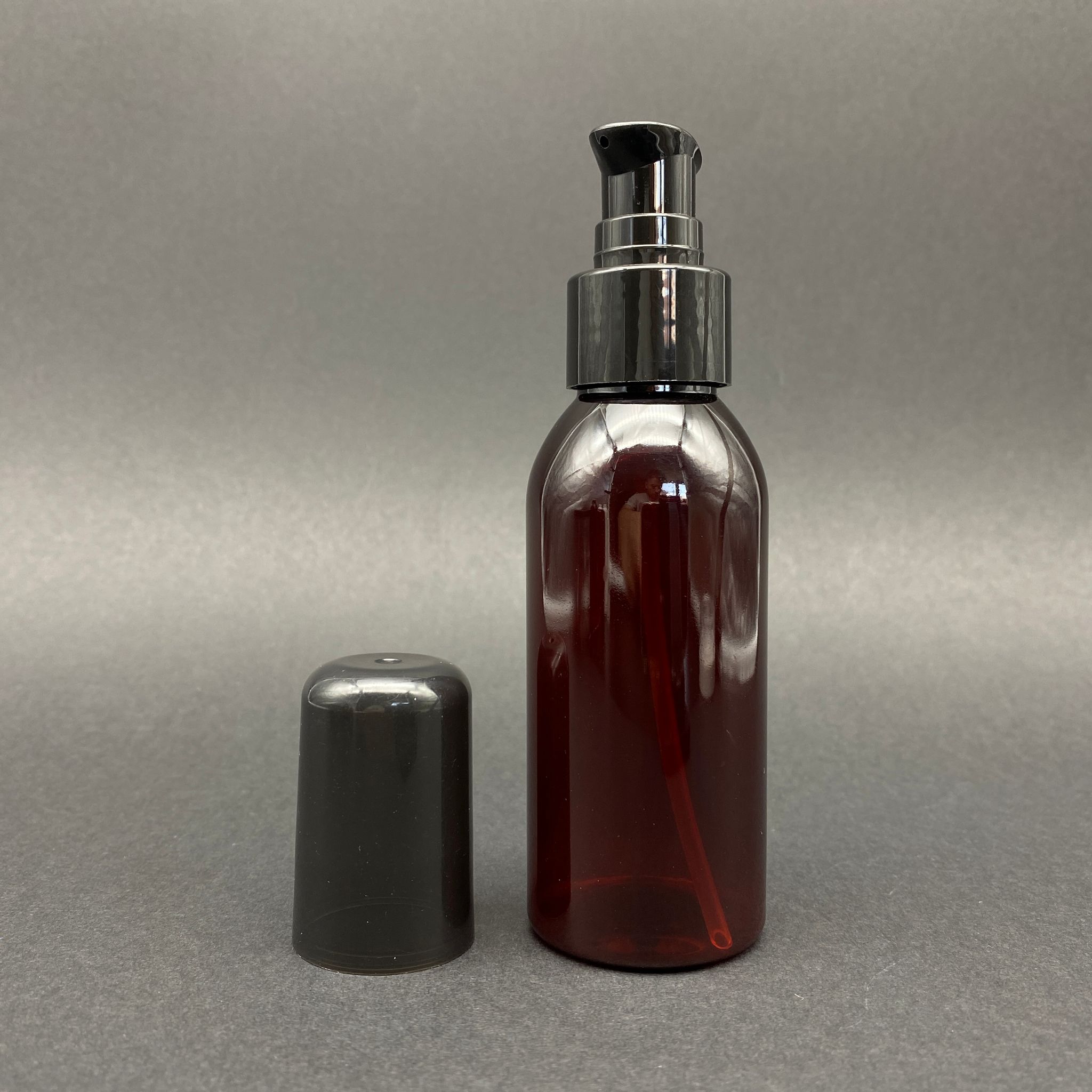 100 Cc Amber Sert Plastik Şişe Siyah Losyon Pompalı Takım - 100 Ml Kahverengi Pompalı Pet Şişe