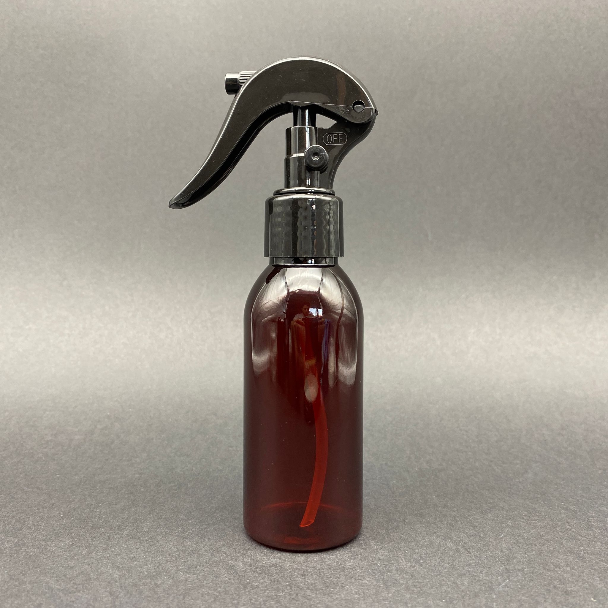 100 Cc Amber Sert Plastik Şişe Siyah Triger Spreyli Takım - 100 Ml Kahverengi Spreyli Pet Şişe - Duman Şeklinde Püskürtür