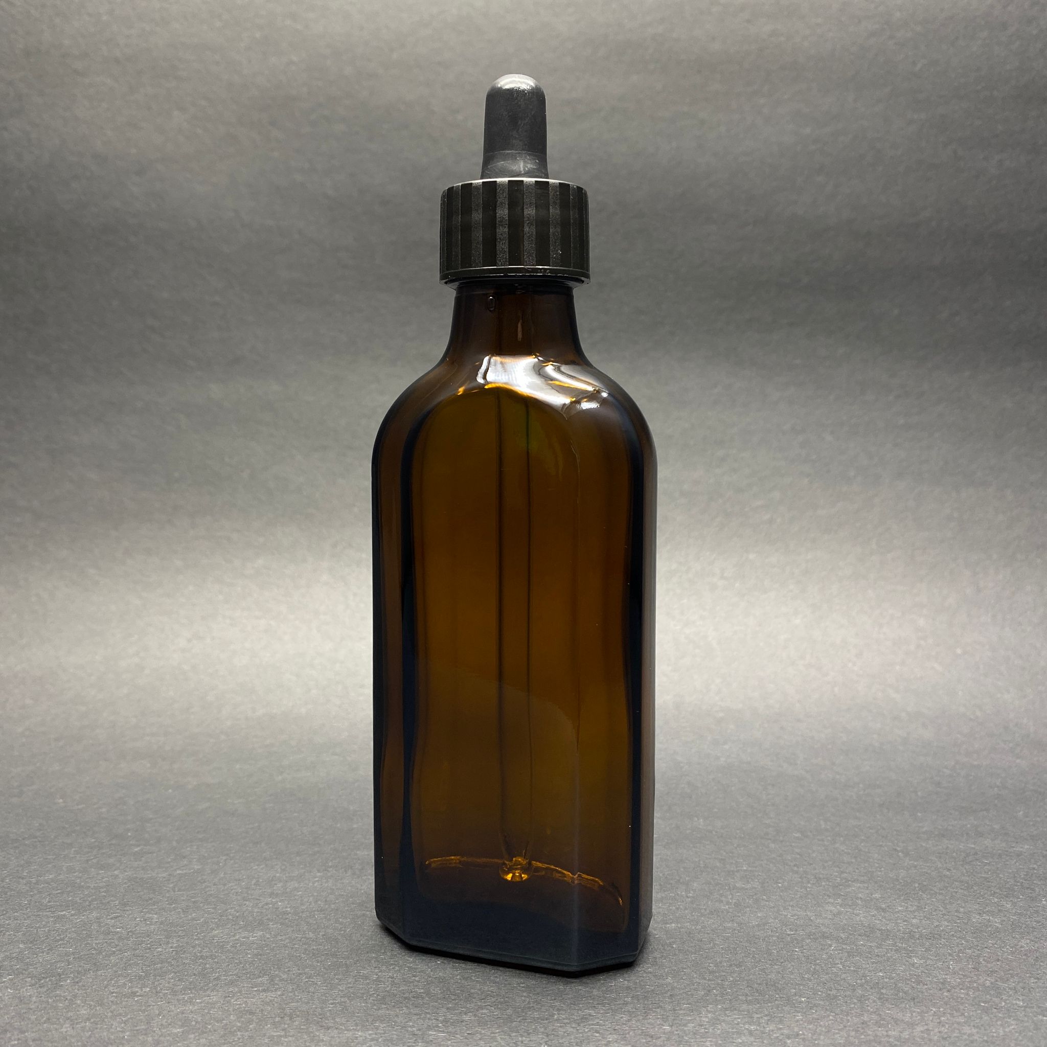 100 Cc Amber Yassı Cam Damlalıklı Şişe - 100 Ml Kahveregi Yassı Ecza Şişesi Siyah Cam Damlalıklı Takım