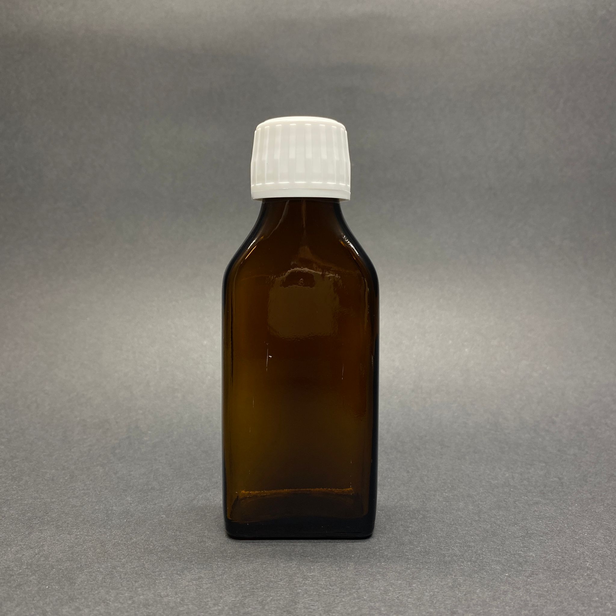 100 Cc Amber Yassı Cam Şişe Kapaksız (28 Ağız)  Beyaz Klilitli Kapaklı - 100 Ml Yassı Amber Cam Şişe
