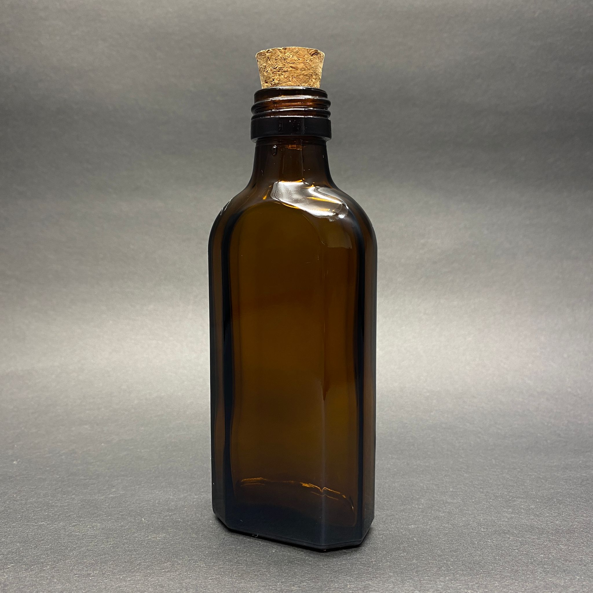 100 Cc Amber Yassı Cam Şişe - Mantar Tıpalı - 100 Ml Kahverengi Yassı Model Cam Şişe