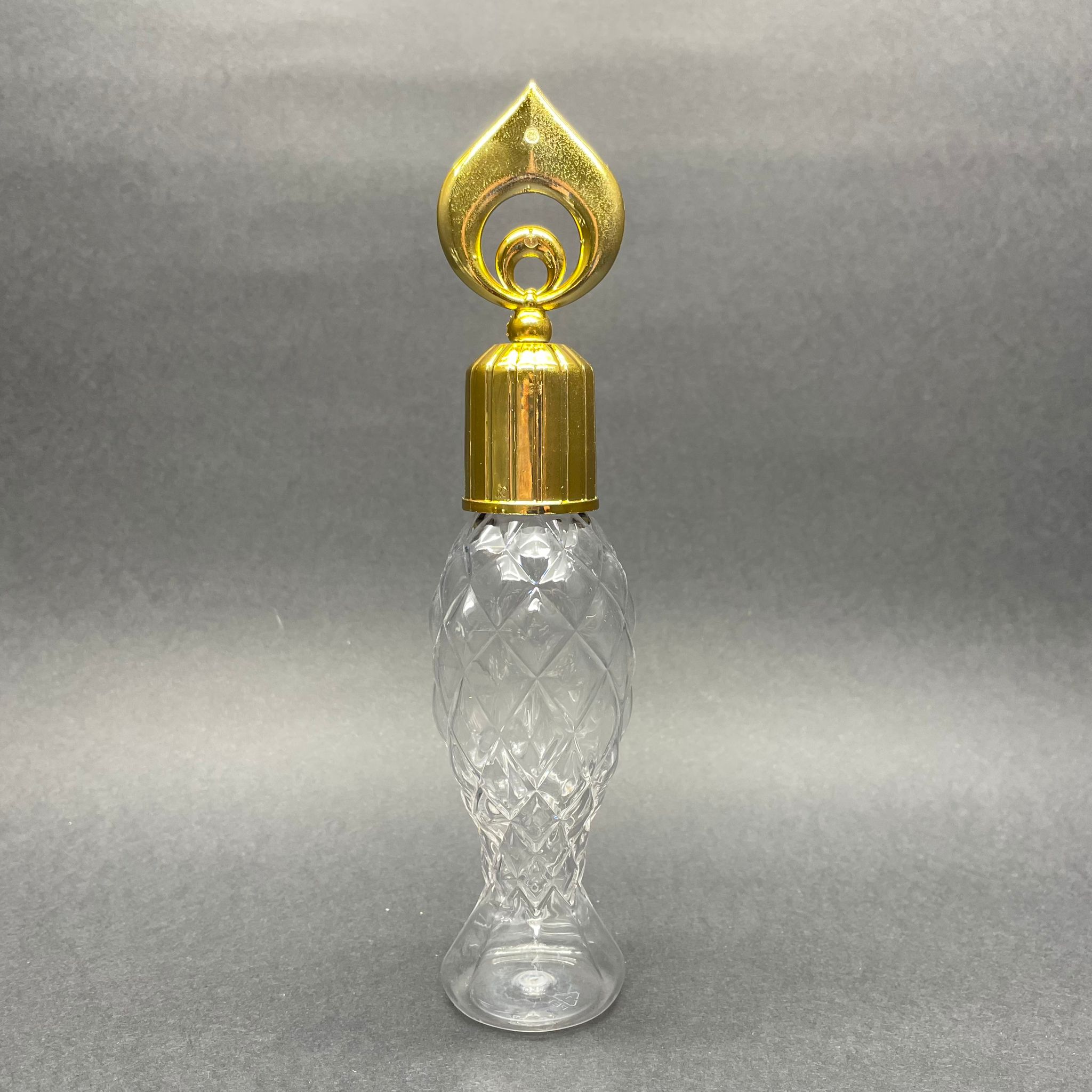 100 Cc Balıksırtı Şişe - Gold Hilal Kapaklı - Kolonya Tıpalı - 100 Ml Plastik Kolonya Şişesi