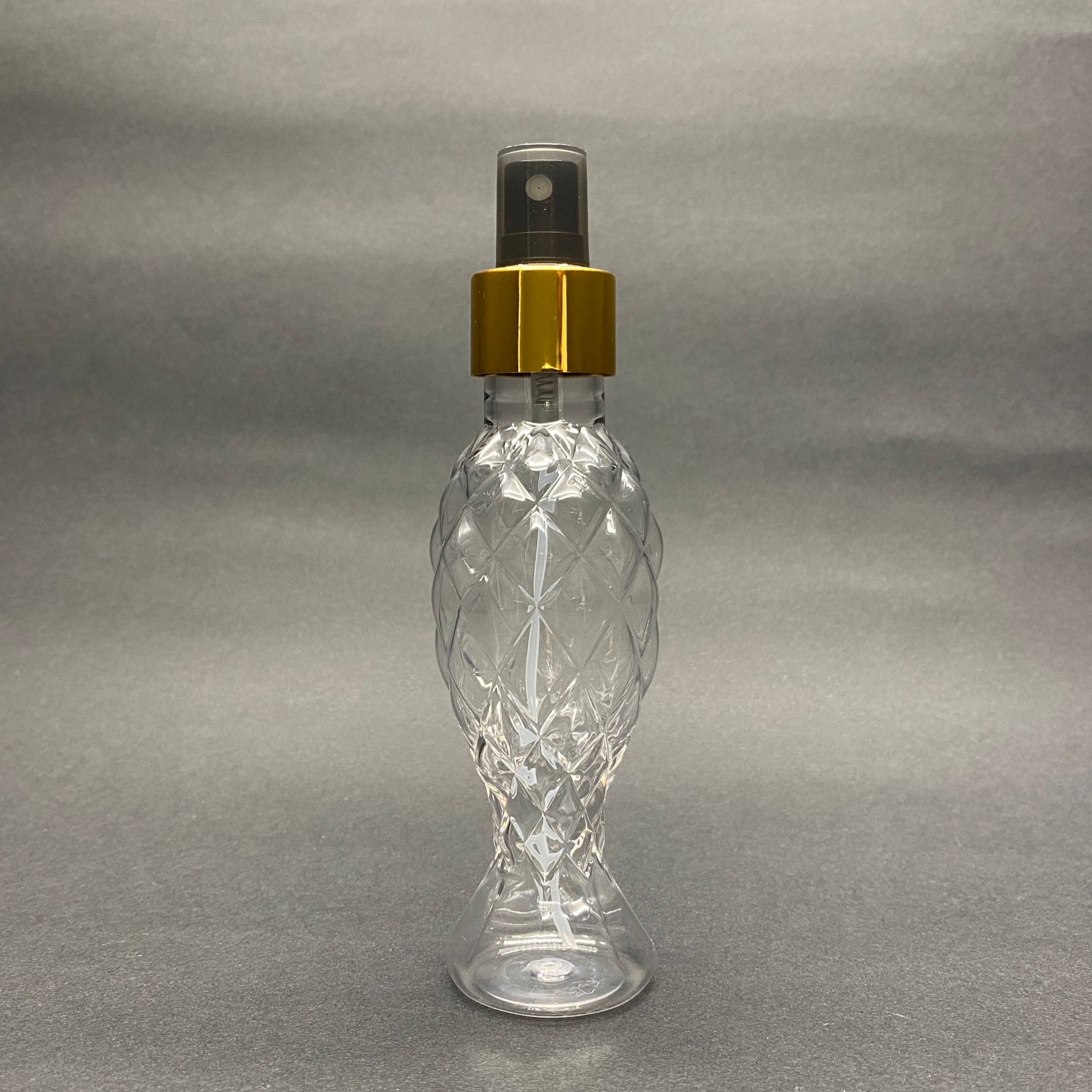 100 Cc Balıksırtı Şişe - Gold Spreyli Takım - 100 Ml Spreyli Plastik Kolonya Şişesi