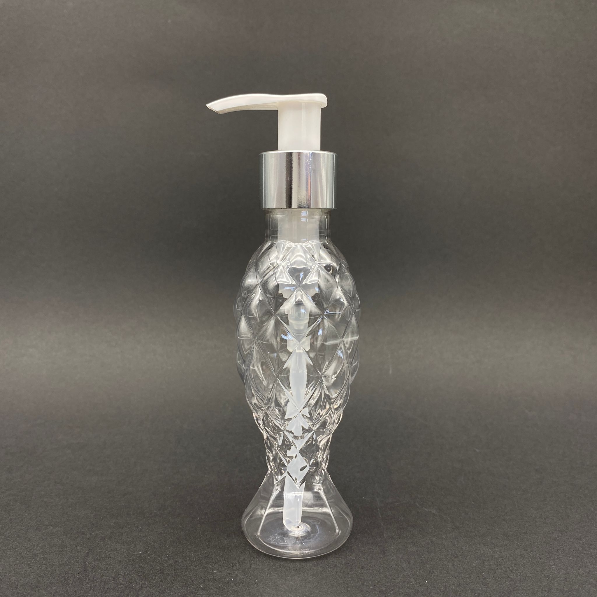 100 Cc Balıksırtı Şişe - Gümüş Pompalı Takım - 100 Ml Pompalı Plastik Şişe