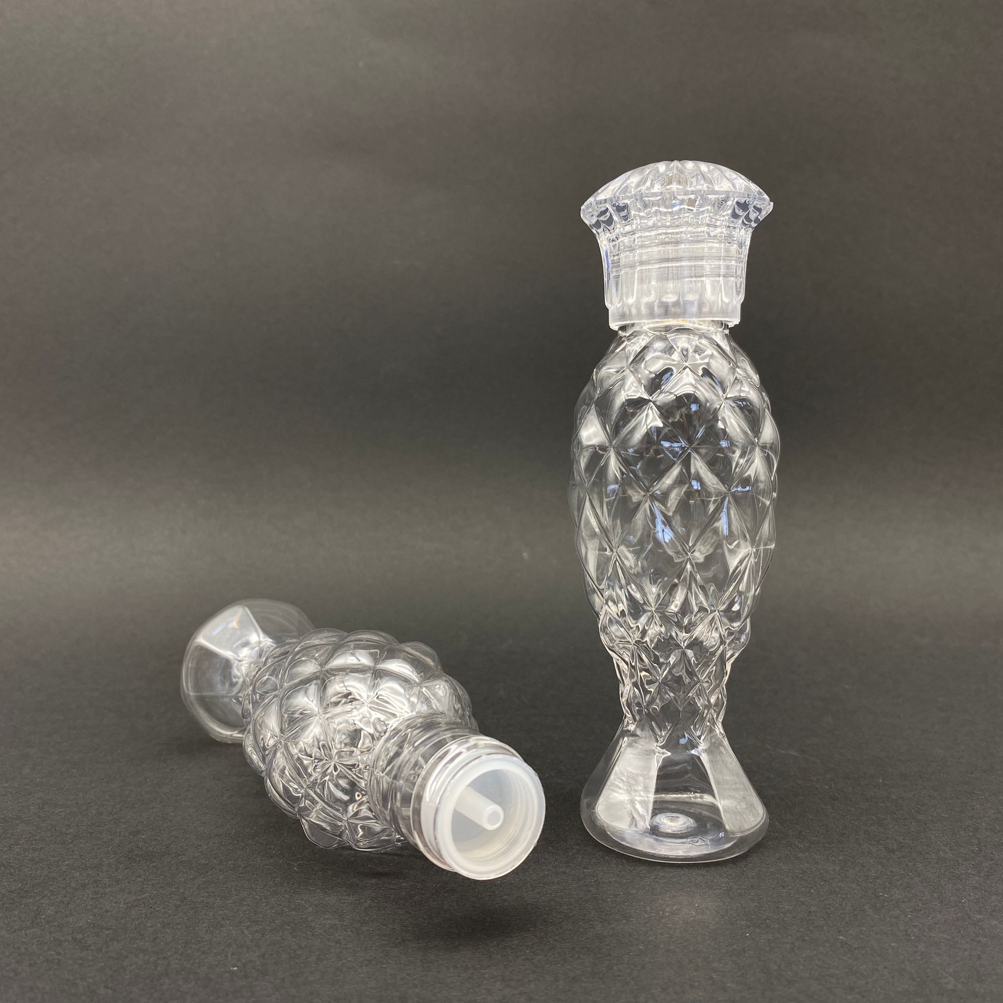 100 Cc Balıksırtı Şişe - Kristal Kapaklı - Kolonya Tıpalı - 100 Ml Plastik Kolonya Şişesi